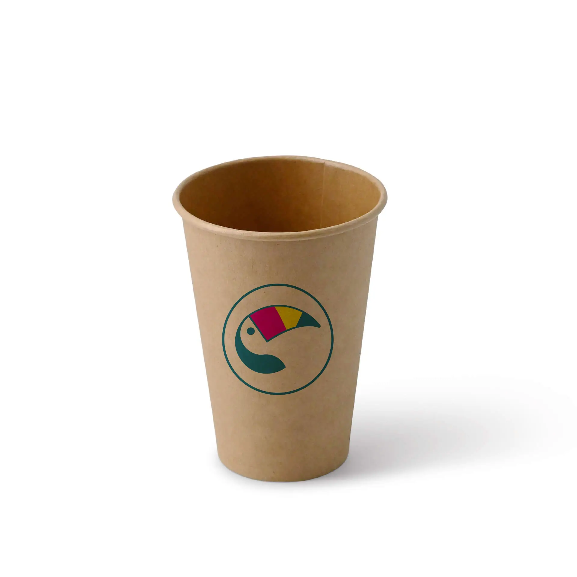 Gobelets en carton avec logo (simple paroi), 180 ml / 7 oz, brun, revêtement PE
