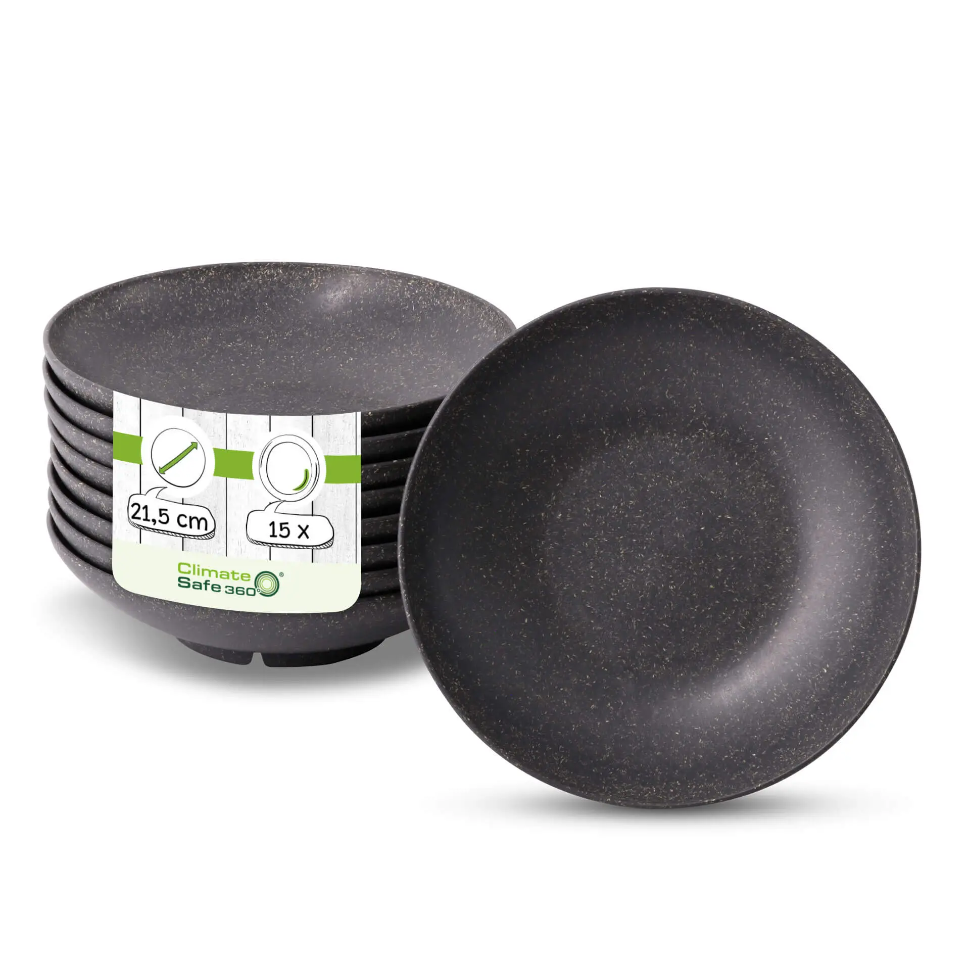 Assiette creuse réutilisable « merways Plate » poivre / gris, Ø 21,5 cm dtw008621-mehrwegteller-merways-plate-215-cm-tief-rund-pfeffer-grau