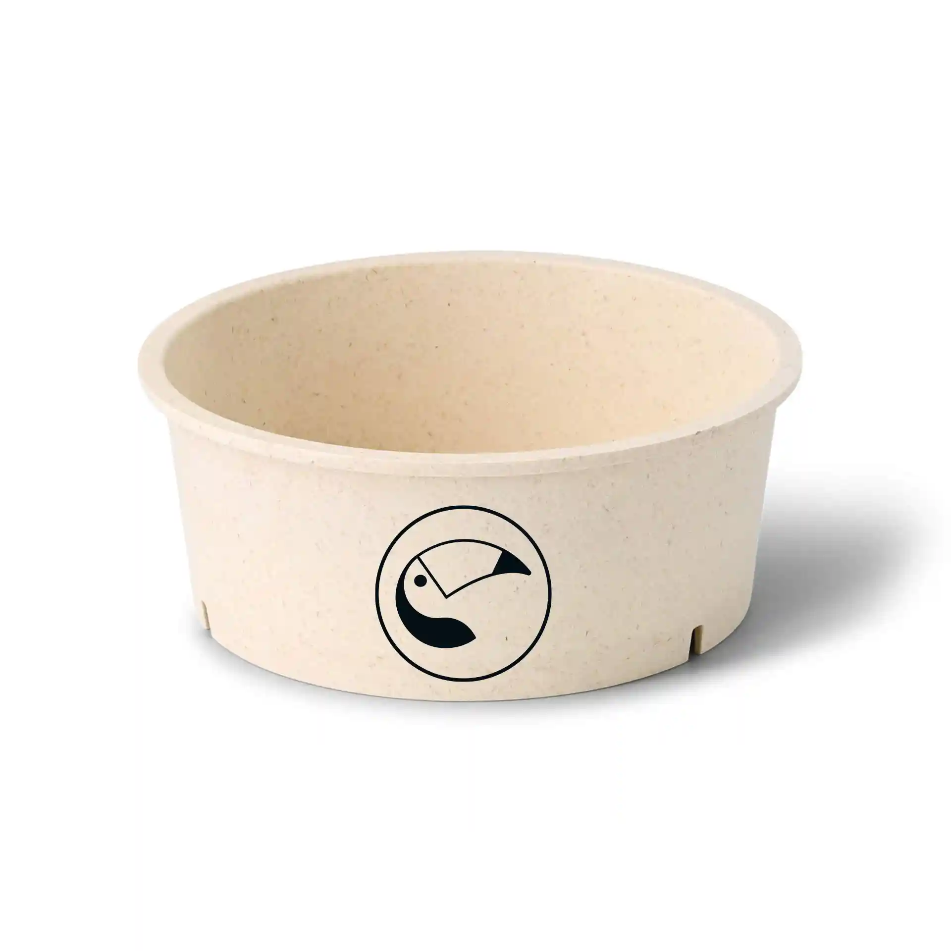 Bol rond crème réutilisable avec logo imprimé, capacité de 650 ml et diamètre de 150 mm.
