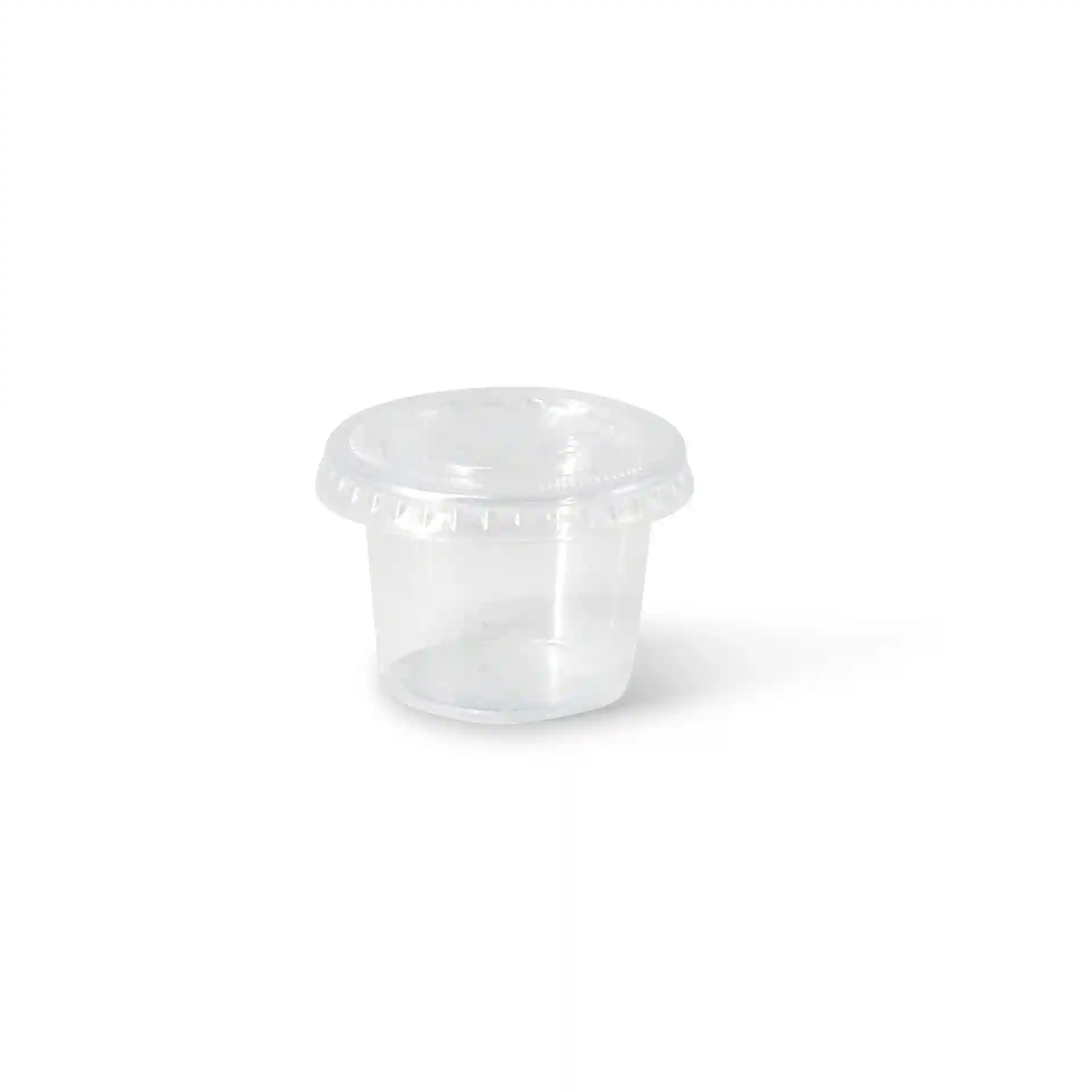 Gobelet en PLA transparent d'un diamètre de 45 mm et d'une hauteur de 30 mm.