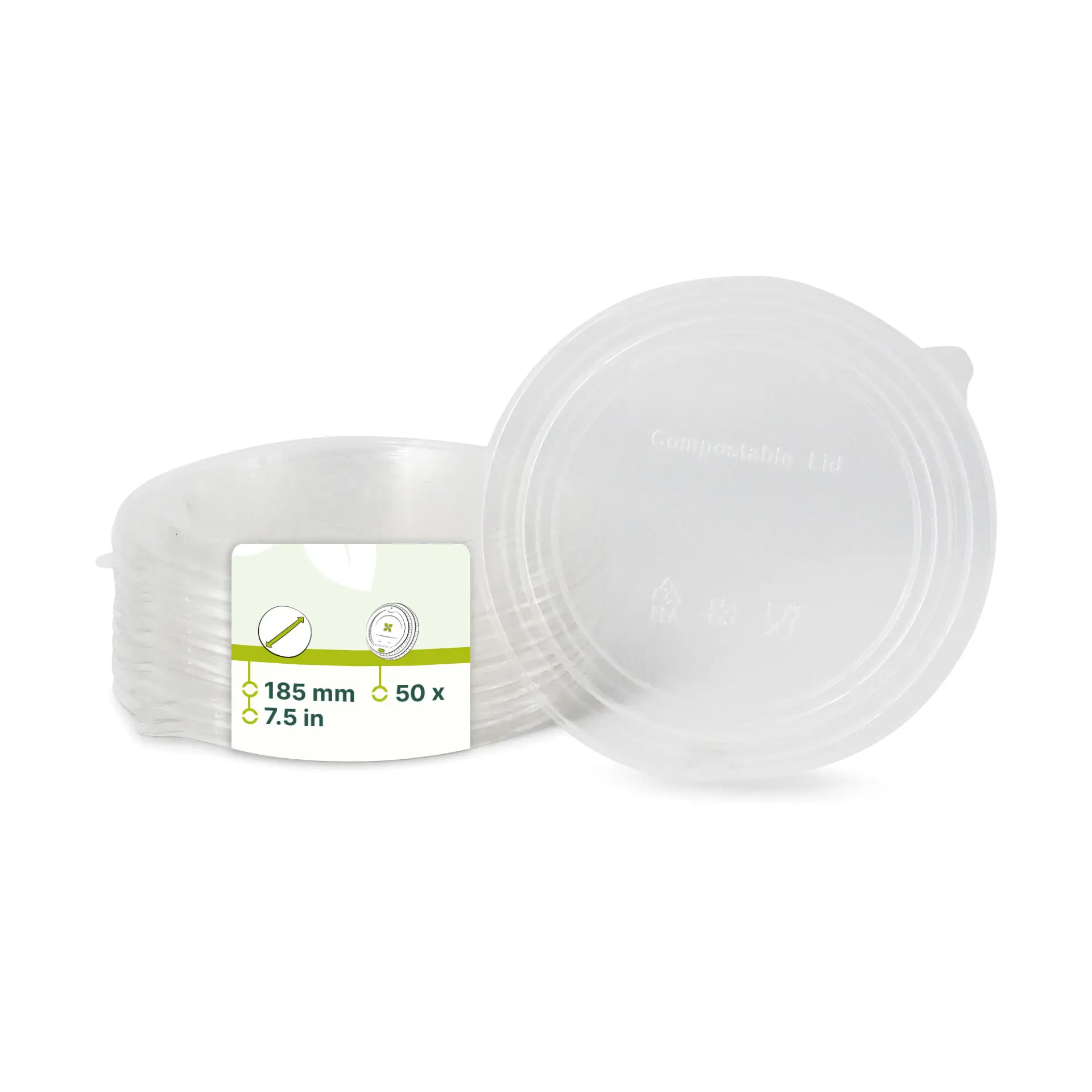 Couvercle transparent en PLA, Ø 185 mm Couvercle transparent en PLA, Ø 185 mm