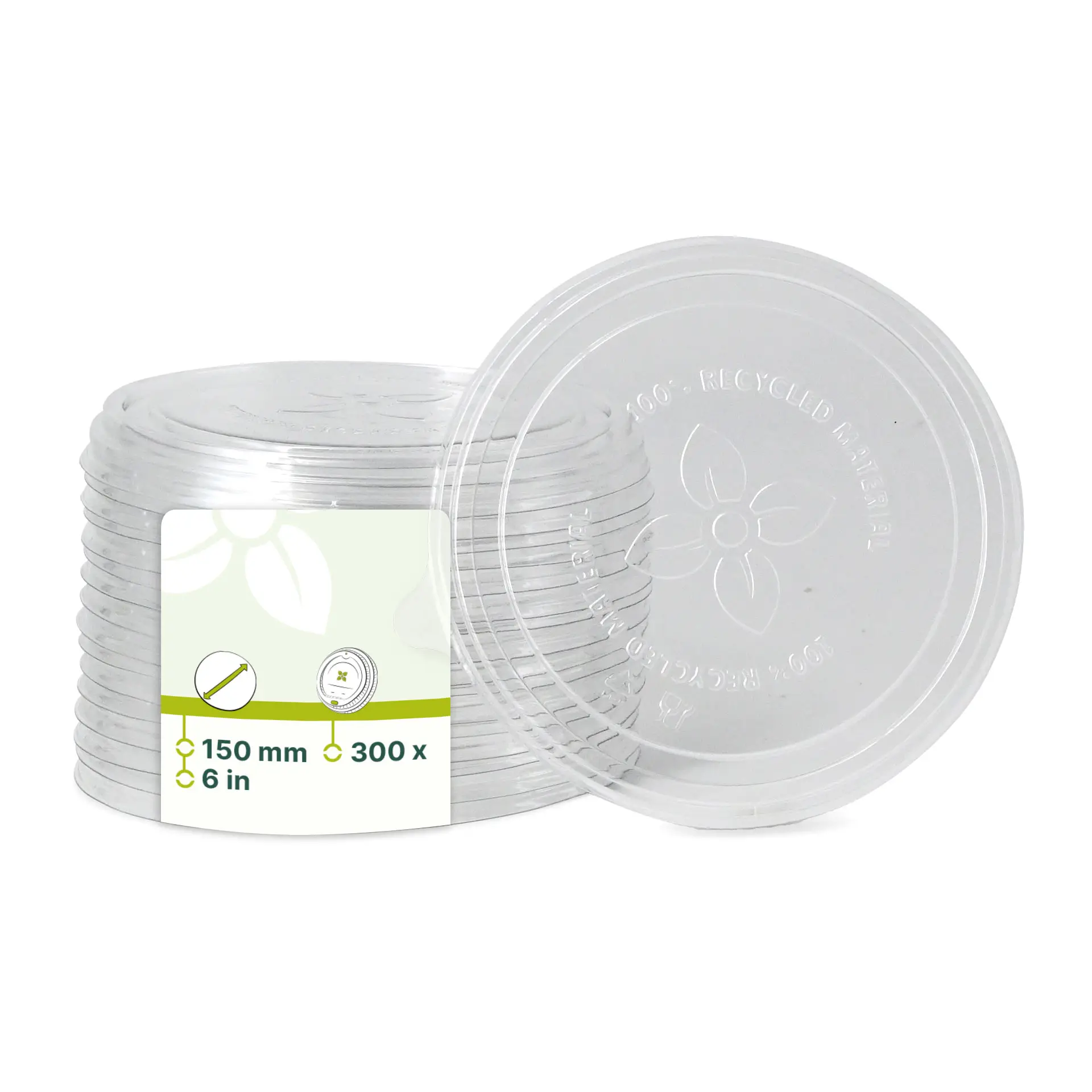 Couvercle transparent en rPET, Ø 150 mm