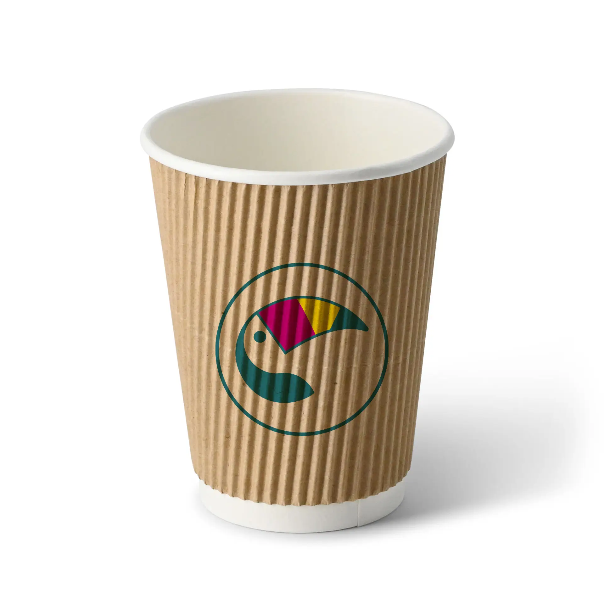 Gobelet à double paroi personnalisé, 300 ml / 12 oz, brun / blanc, enduit PLA Gobelet à double paroi personnalisé, 300 ml / 12 oz, brun / blanc, enduit PLA