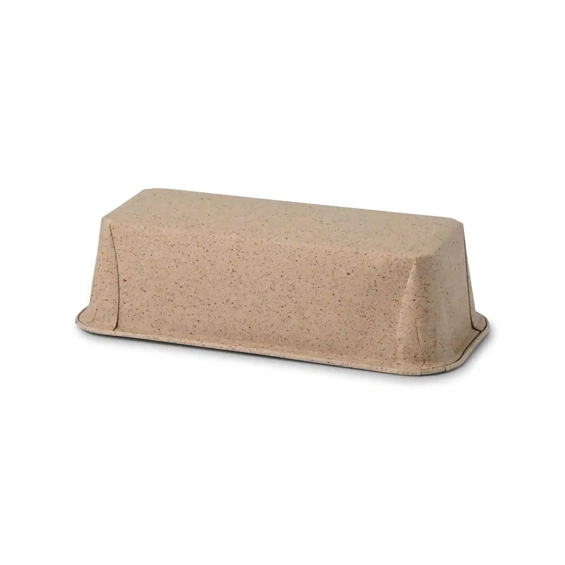 Moule à gâteau rectangulaire en papier cacao brun, mesurant 20 × 7 × 6 cm.