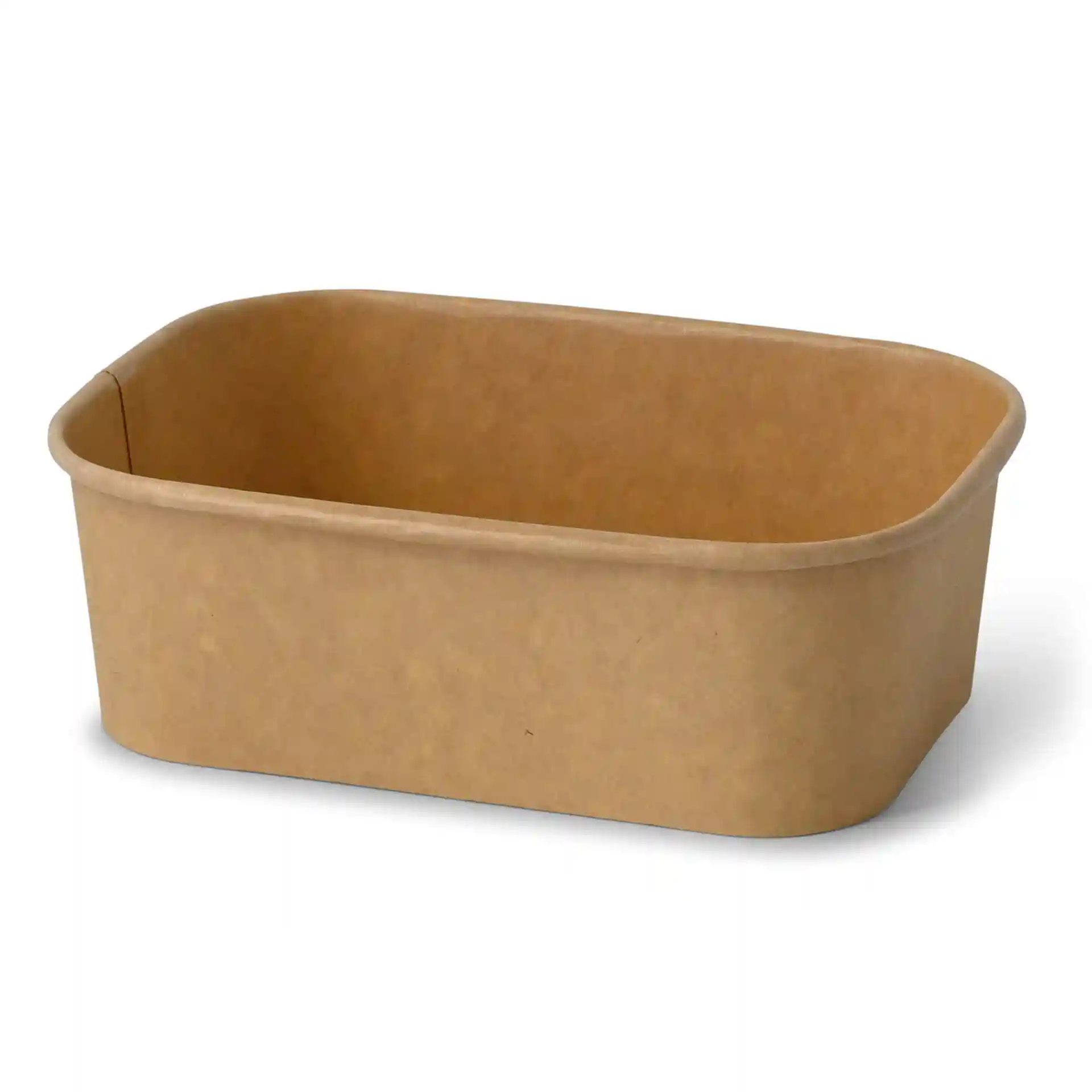 Conteneur alimentaire en carton brun rectangulaire, dimensions 17,5 x 12,5 x 5,5 cm, capacité de 750 ml.