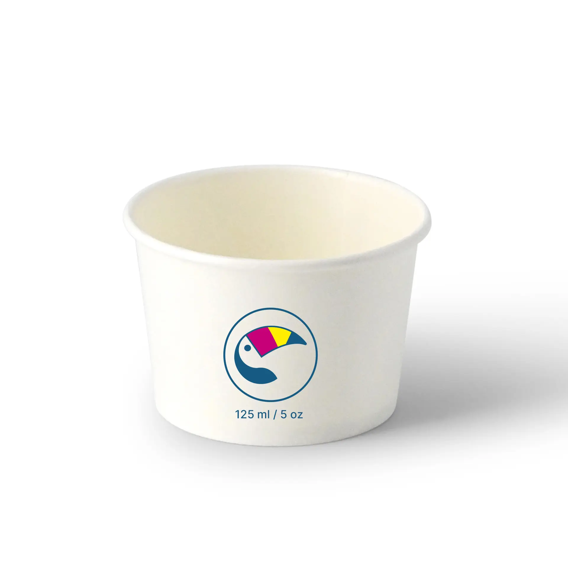 Gobelets à glace personnalisables (optionnel avec couvercle), 125 ml / 5 oz, blanc, revêtement PE