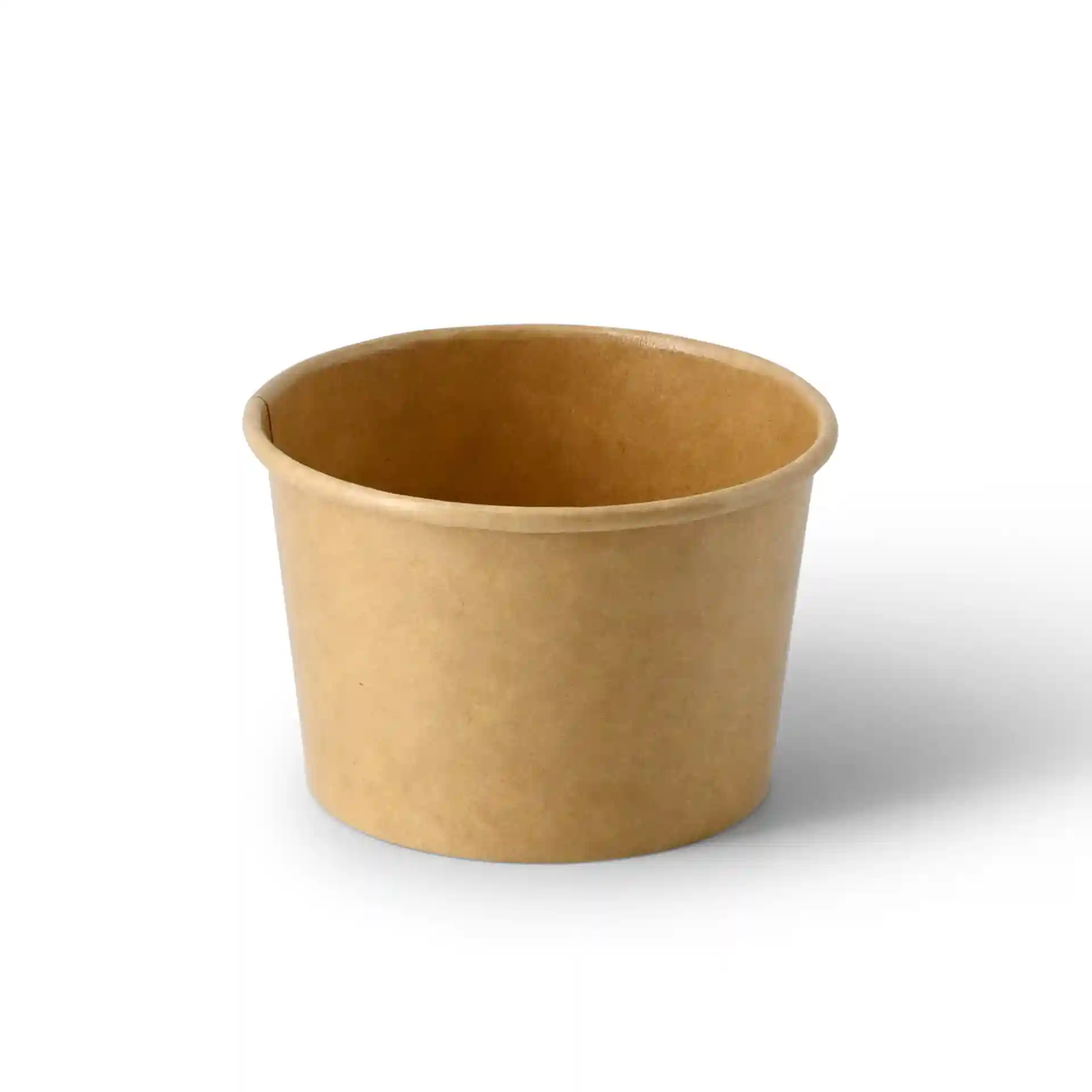 Gobelet en carton brun pour glace d'un diamètre de 76 mm et d'une hauteur de 50 mm, contenant 75 ml.