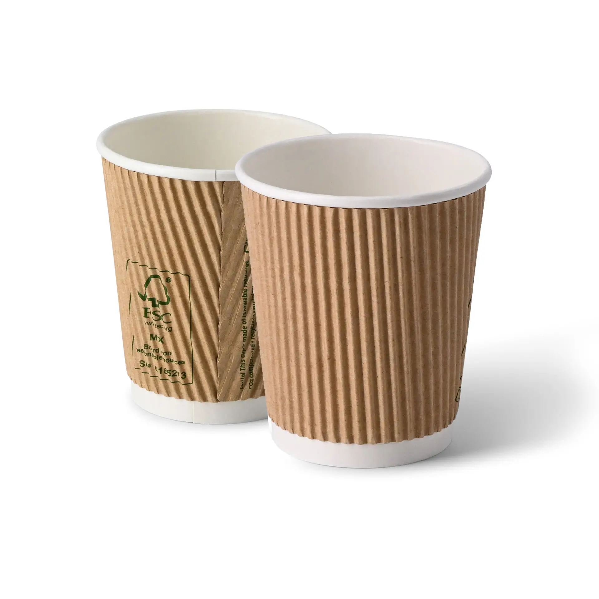 Gobelet en carton ondulé 20 cl / 8 oz, Ø 80 mm, brun