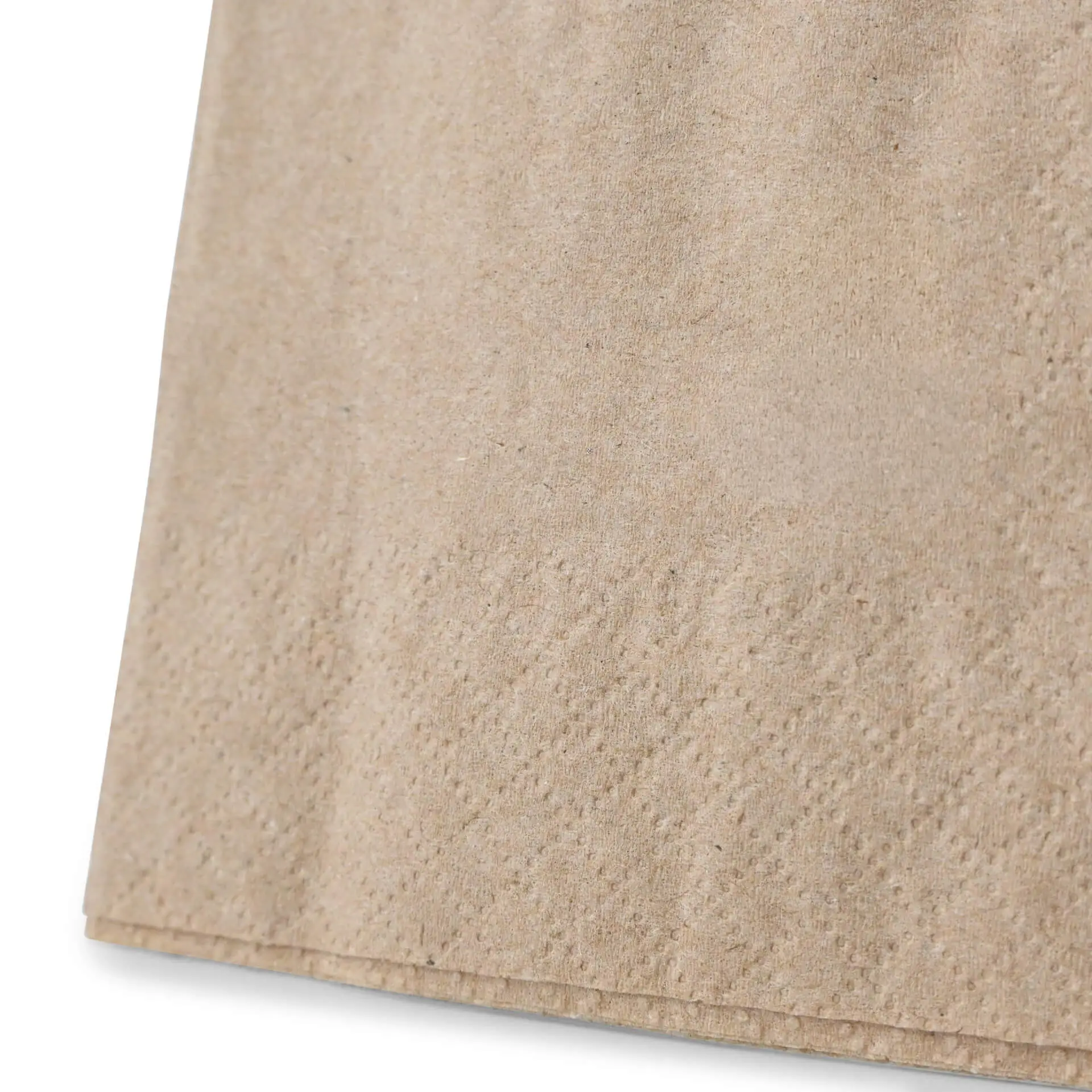 Serviette à cocktail en papier recyclé brun avec symbole et texte 100% recyclé.