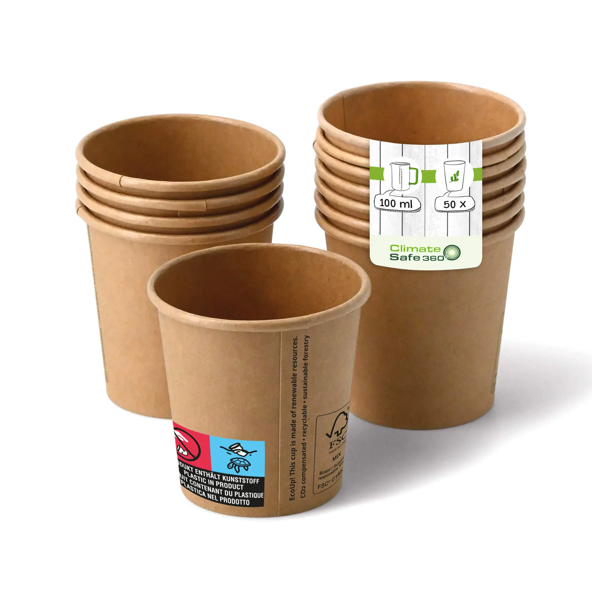 Gobelet en carton (revêtu de PE) 10 cl / 4 oz, Ø 62 mm, brun Gobelet en carton (revêtu de PE) 10 cl / 4 oz, Ø 62 mm, brun