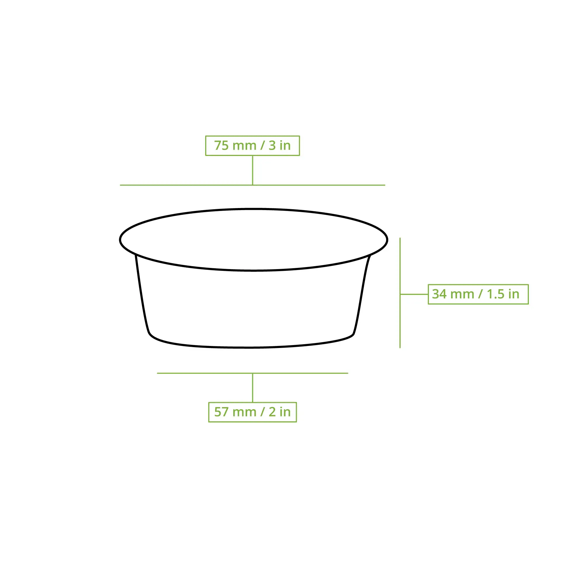 Pot à portions en rPET 100 ml, Ø 75 mm, transparent