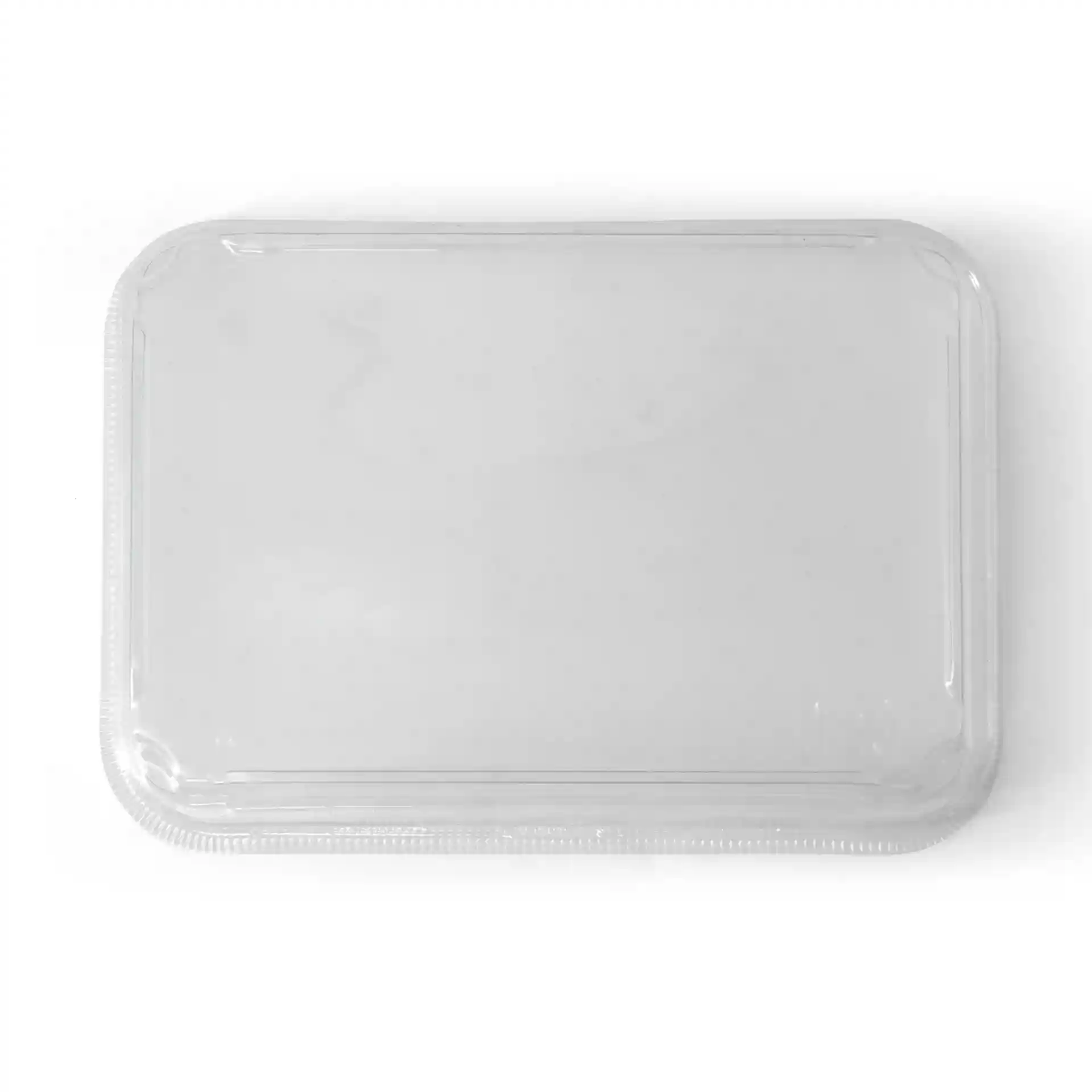Couvercle en PET transparent pour boîtes à sushi, mesurant 22 x 14 cm avec une hauteur de 3 cm.