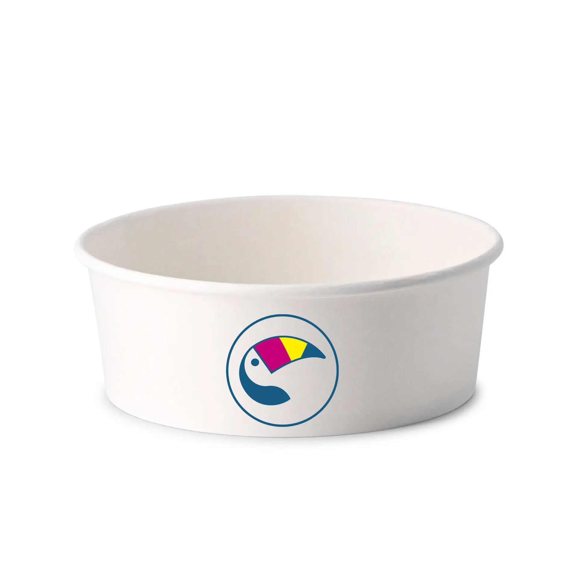 Bols à salade personnalisés / Bowls personnalisés, 1000 ml, Ø 185 mm, blanc, avec revêtement PLA