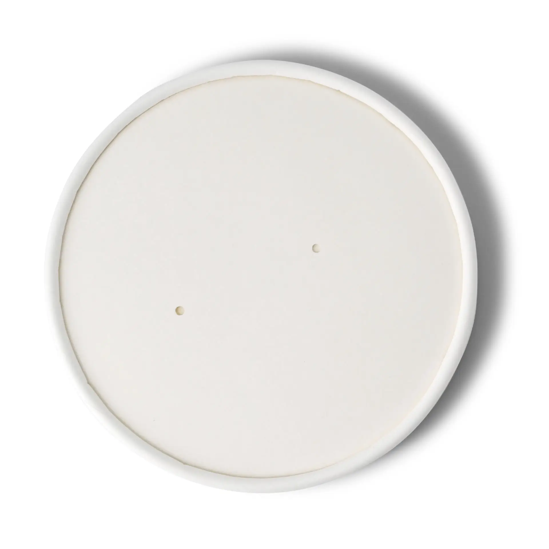 Couvercle ventilé en carton blanc pour pot à soupe (revêtement biologique) Ø 116 mm