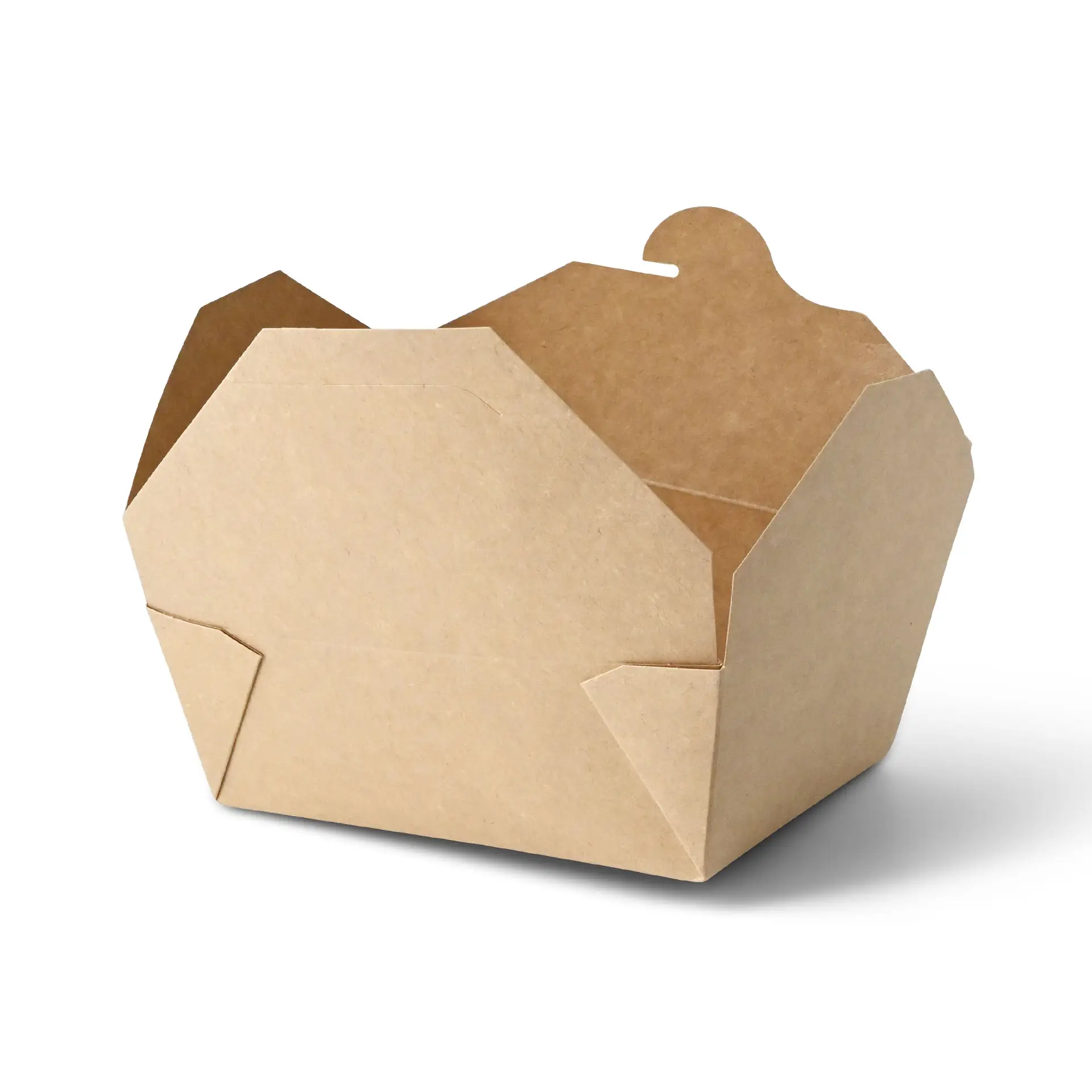 Conteneur alimentaire à emporter en carton marron, capacité de 1150 ml, adapté aux plats chauds et froids. Biodégradable et recyclable.