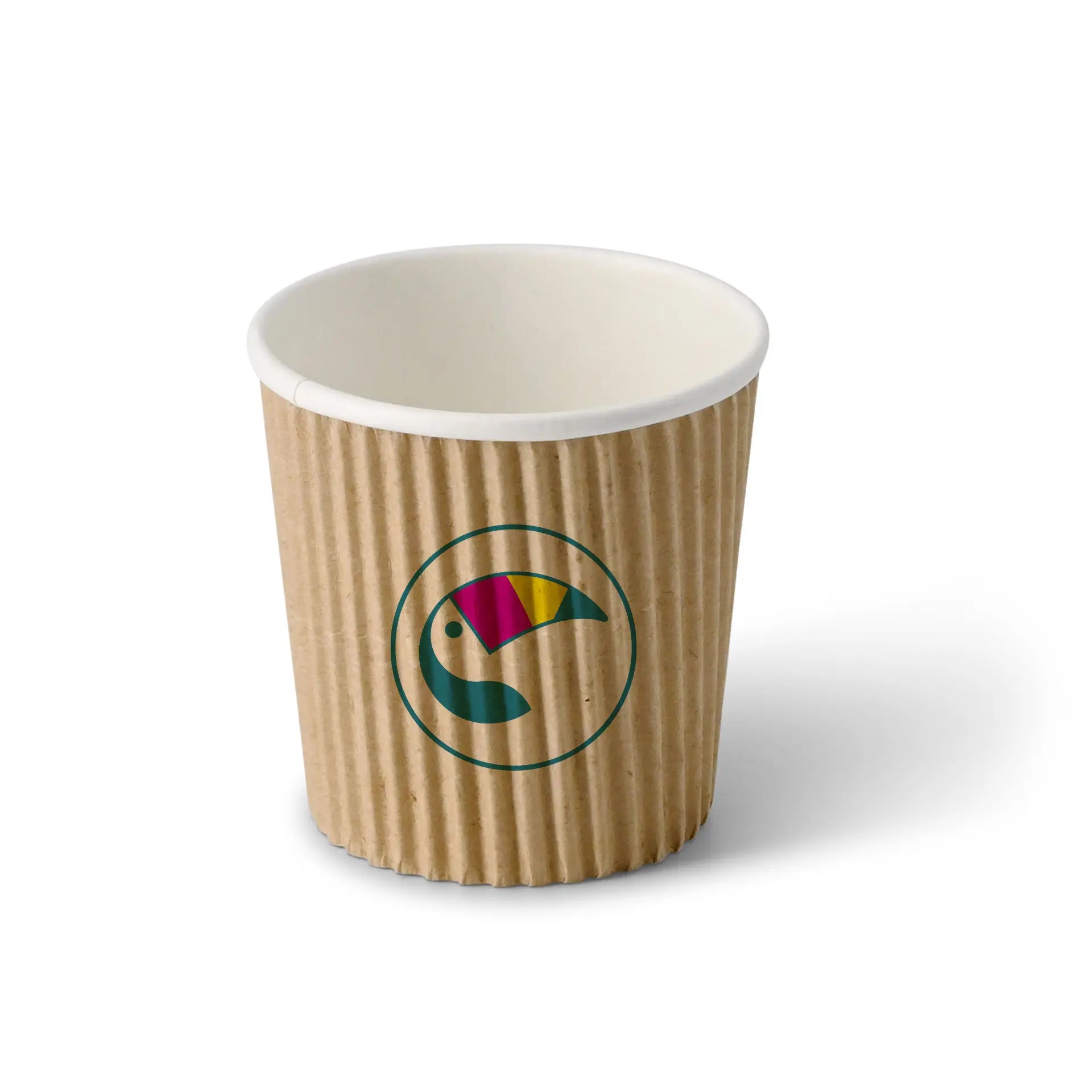 Gobelet à double paroi personnalisé, 100 ml / 4 oz, brun / blanc, enduit PLA Gobelet à double paroi personnalisé, 100 ml / 4 oz, brun / blanc, enduit PLA
