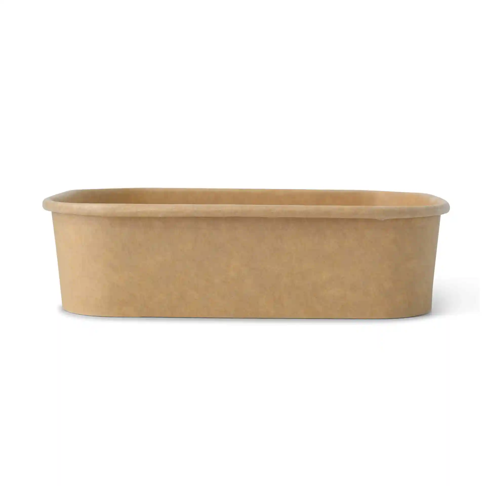 Conteneur alimentaire en carton brun rectangulaire, dimensions 17,5 x 12,5 x 4 cm, capacité de 500 ml.