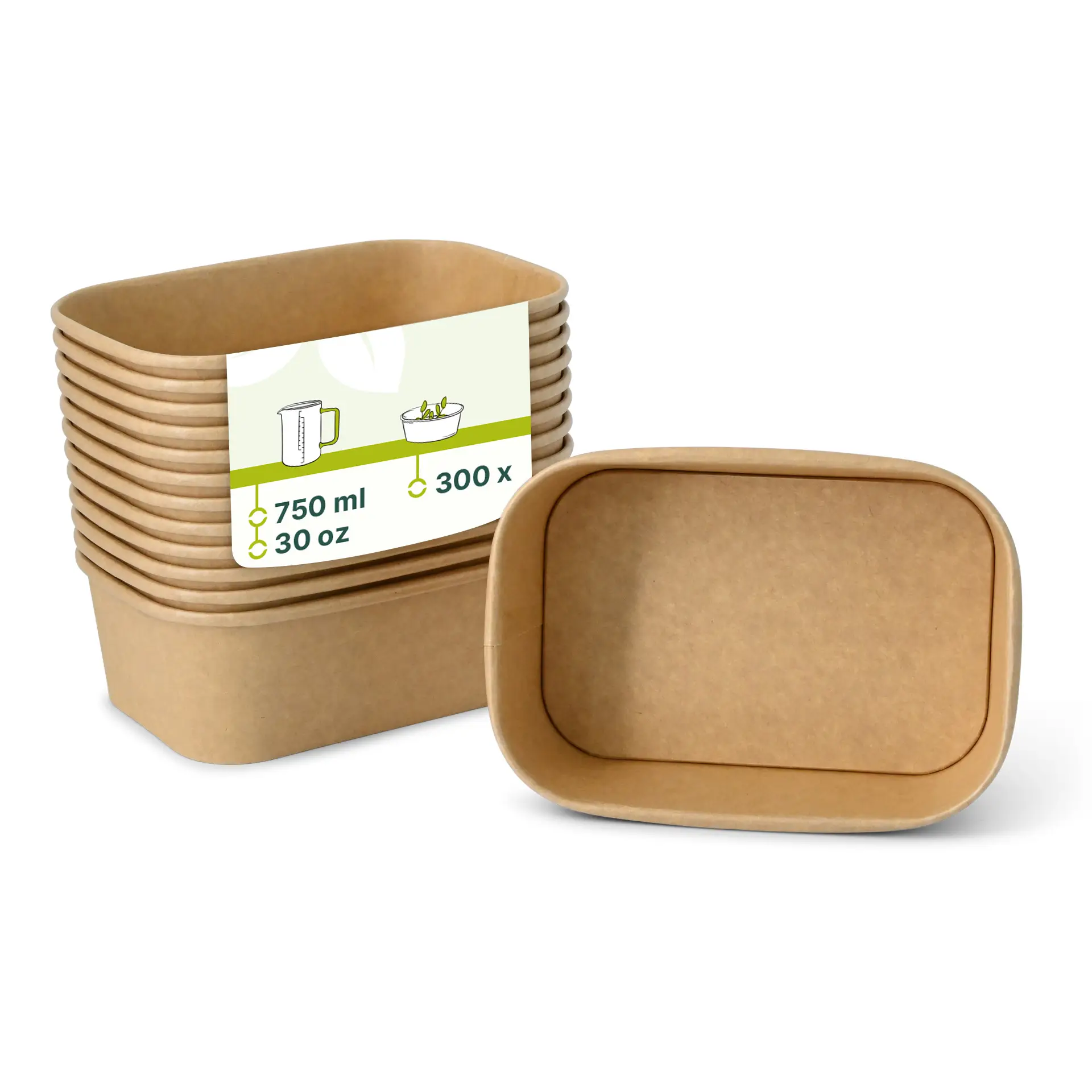 Barquettes en carton 750 ml, 17,5 x 12,5 x 5,5 cm, marron, rectangulaires Barquettes en carton 750 ml, 17,5 x 12,5 x 5,5 cm, marron, rectangulaires