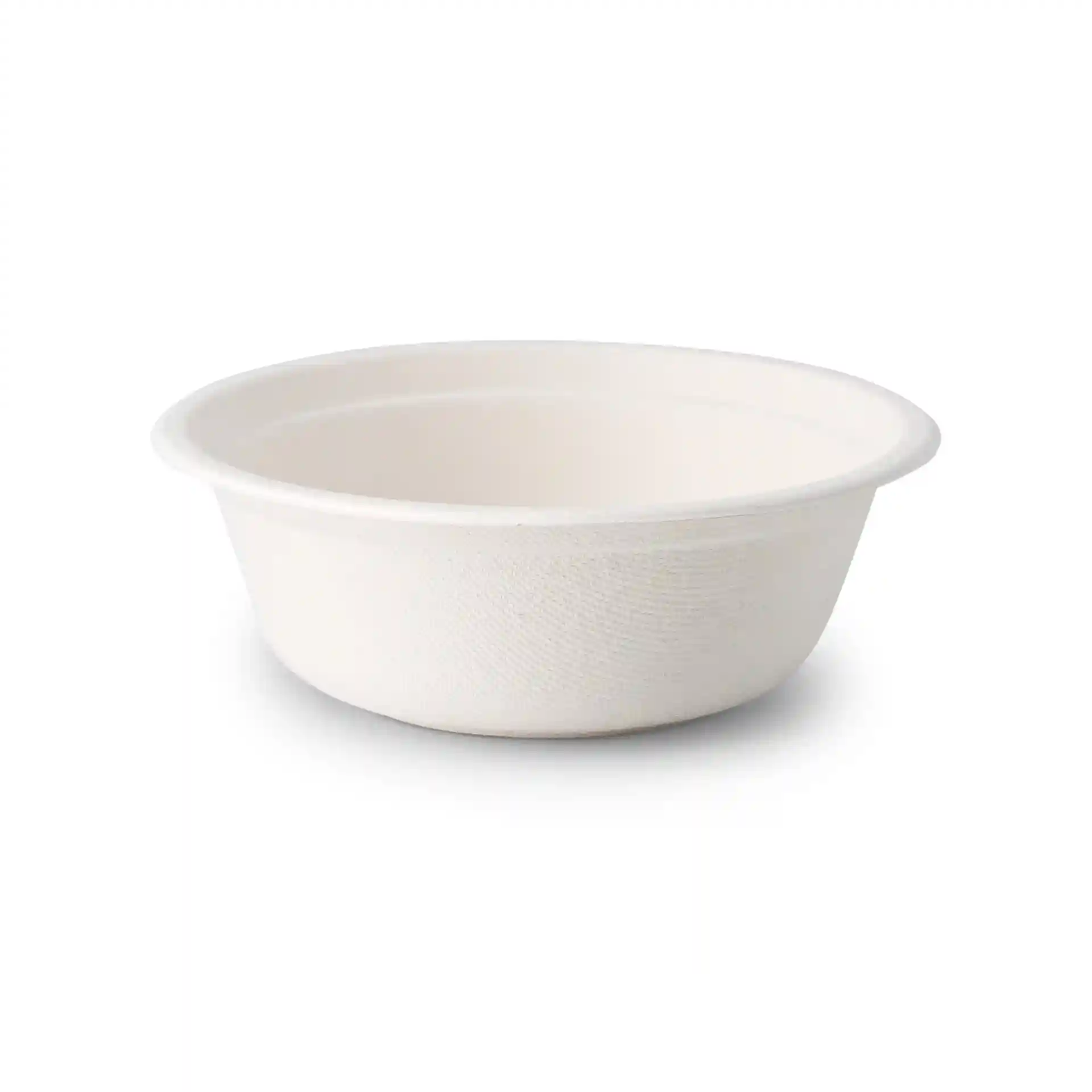 Bol rond en canne à sucre blanc de 54 mm de hauteur et 155 mm de diamètre, capacité de 500 ml.