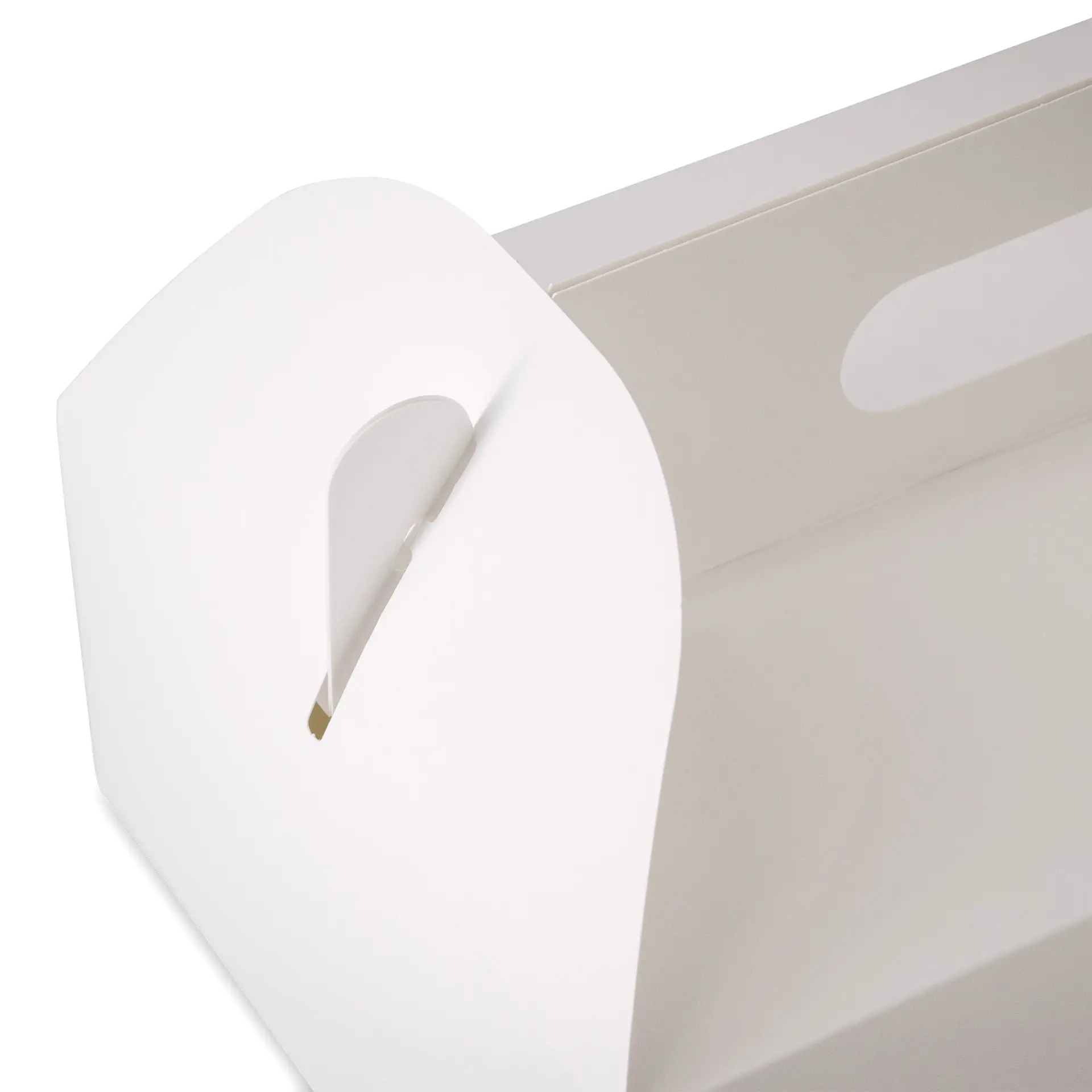 Boîte à gâteaux en carton avec poignée L, 26 x 17 x 9 cm, blanc, pliable