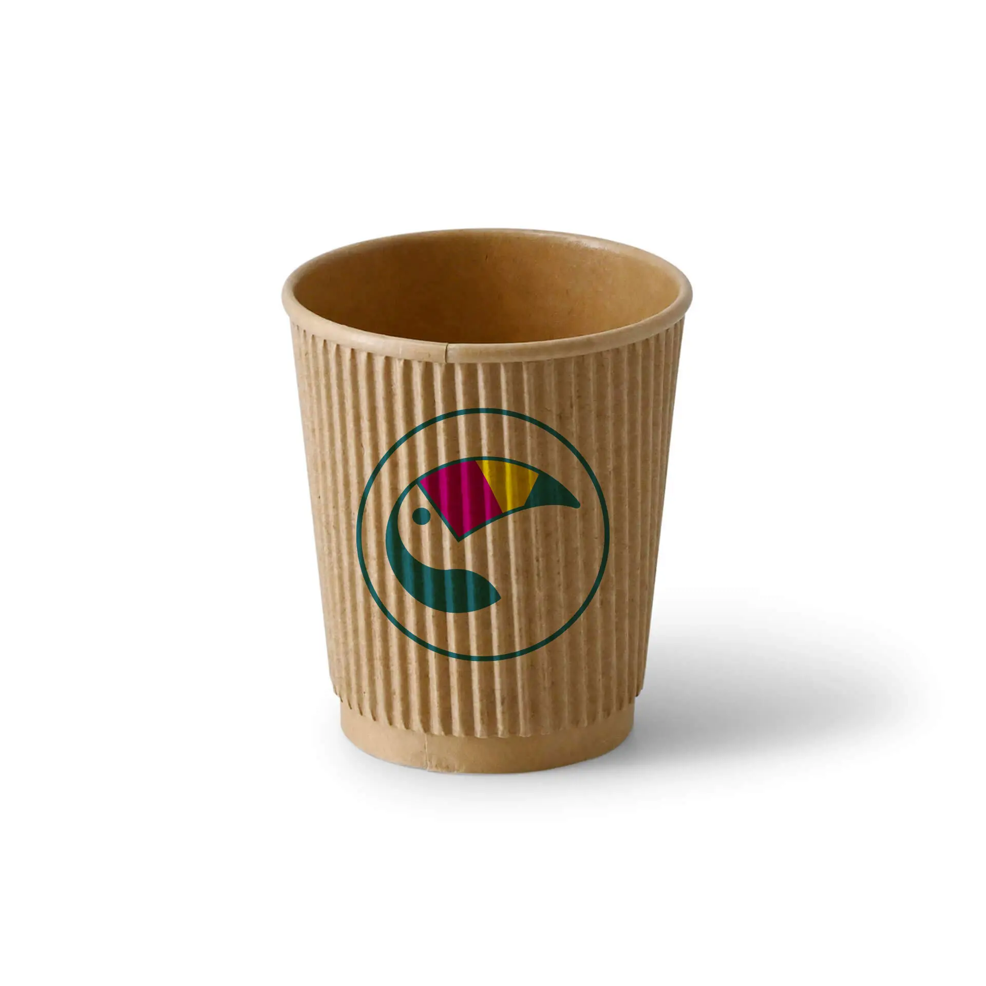 Gobelet à double paroi personnalisé, 200 ml / 8 oz, brun, enduit PE Gobelet à double paroi personnalisé, 200 ml / 8 oz, brun, enduit PE