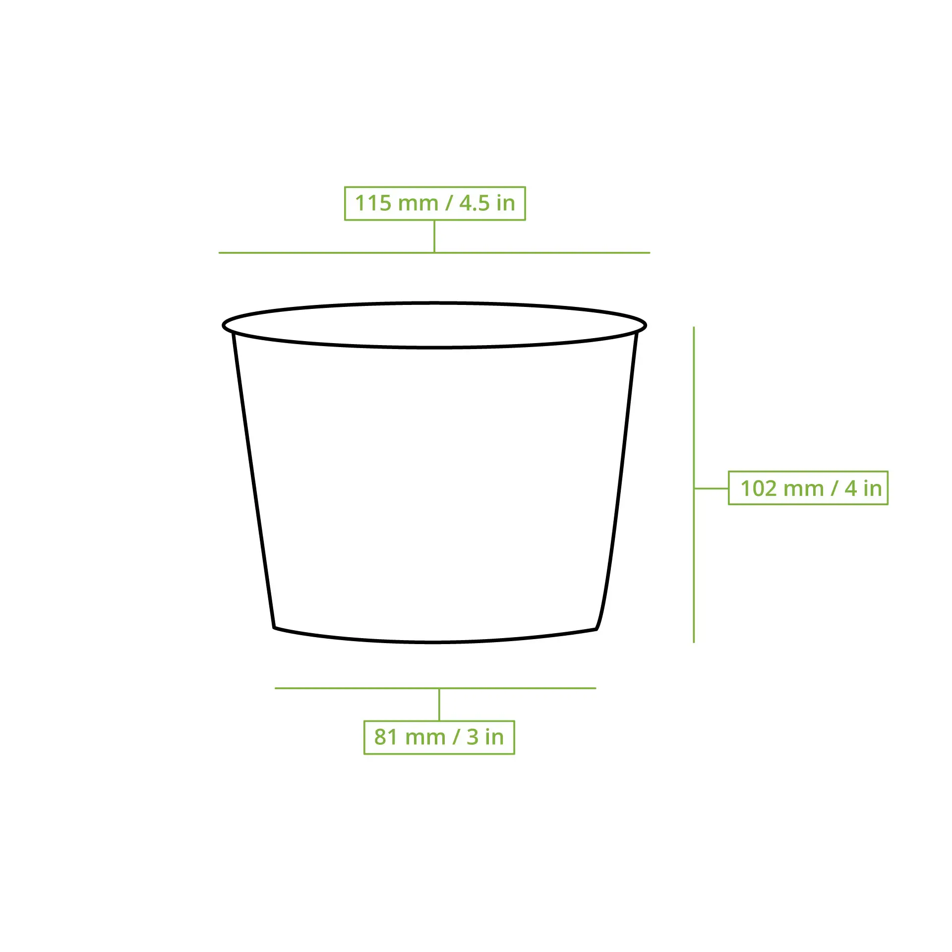 Pot à soupe en carton ondulé brun (revêtement biologique) 500 ml / 19 oz, Ø 116 mm