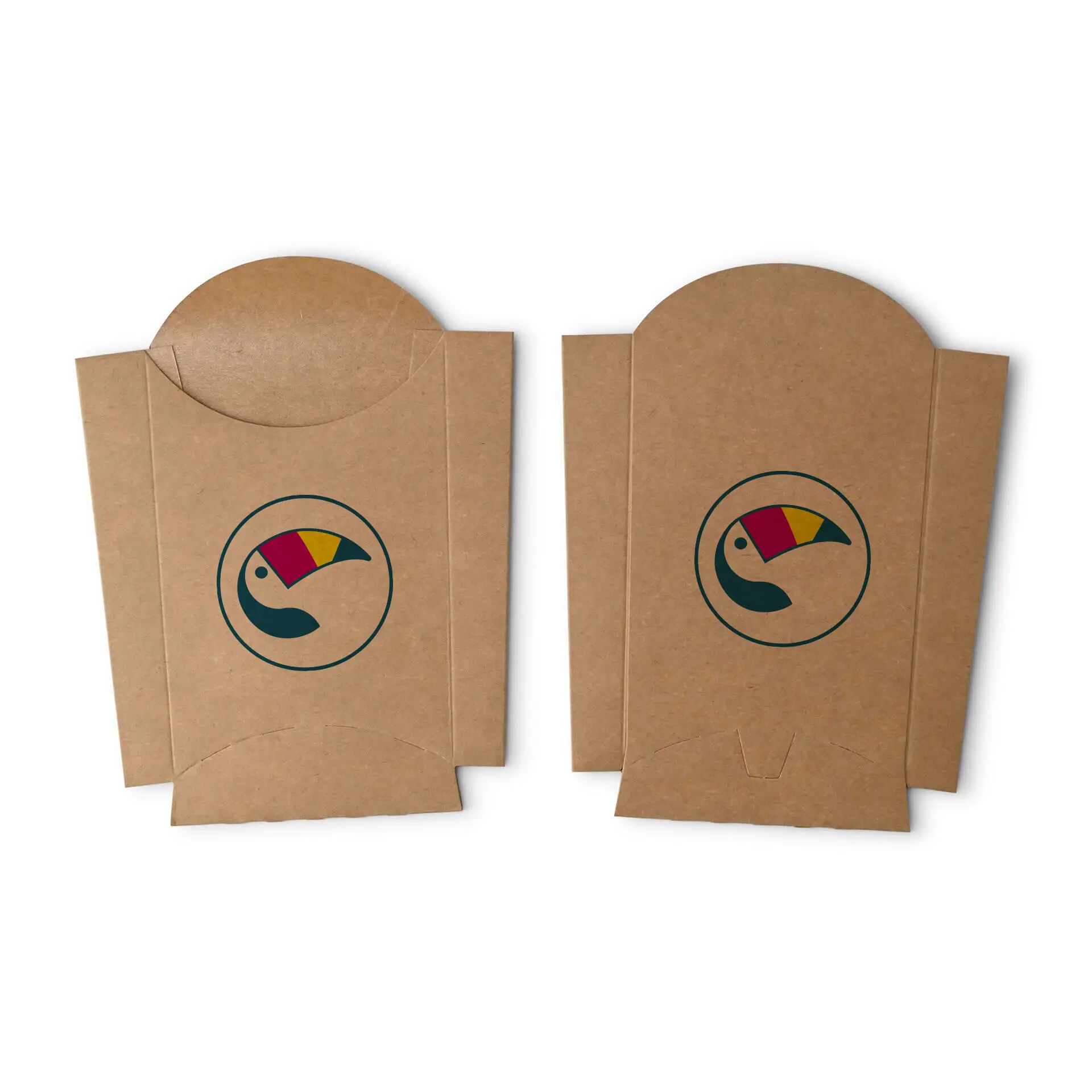 Pochettes à frites personnalisées avec logo, 8,5 x 5 x 12 cm, avec revêtement à base d’eau