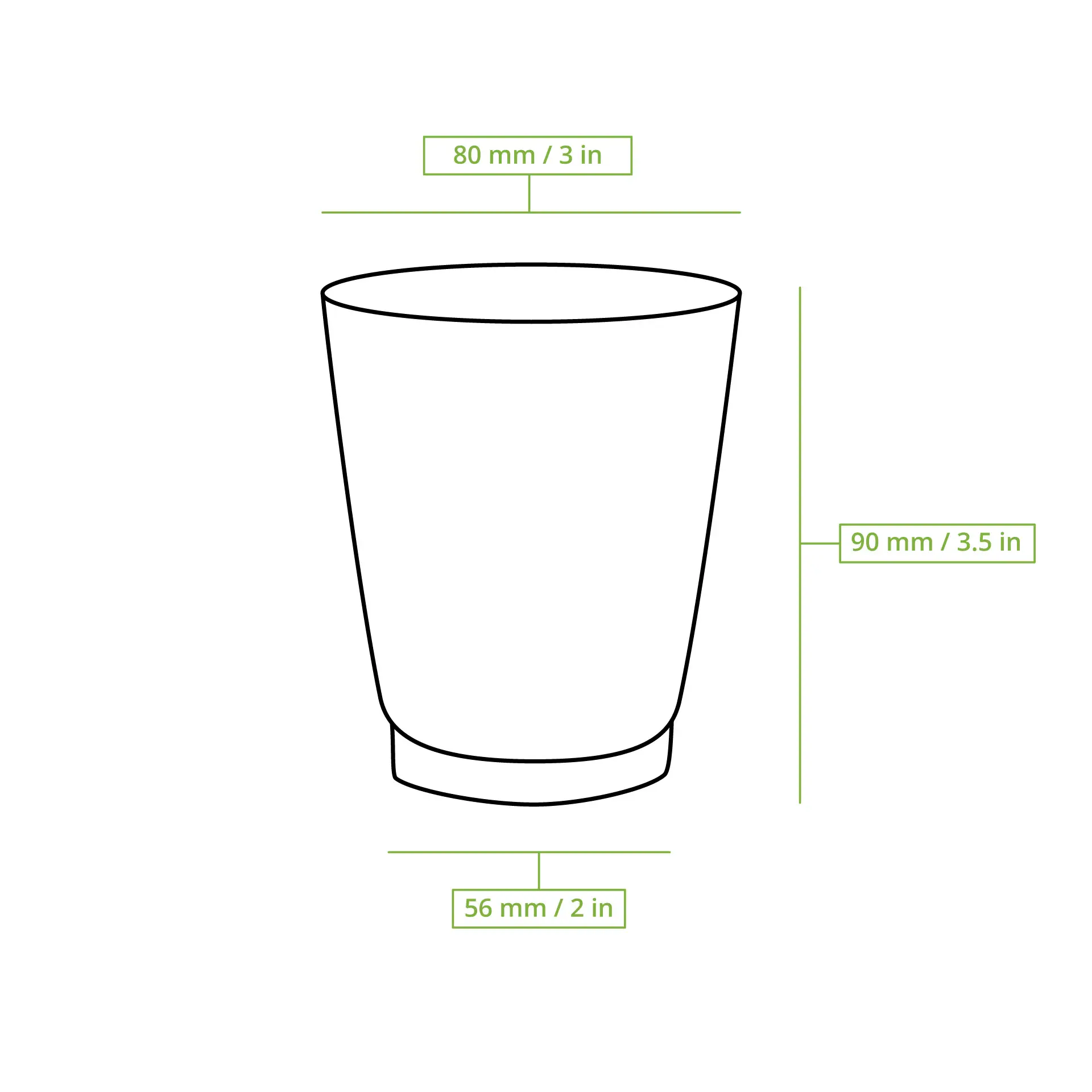 Gobelet en carton double paroi, 20 cl / 8 oz, Ø 80 mm, blanc