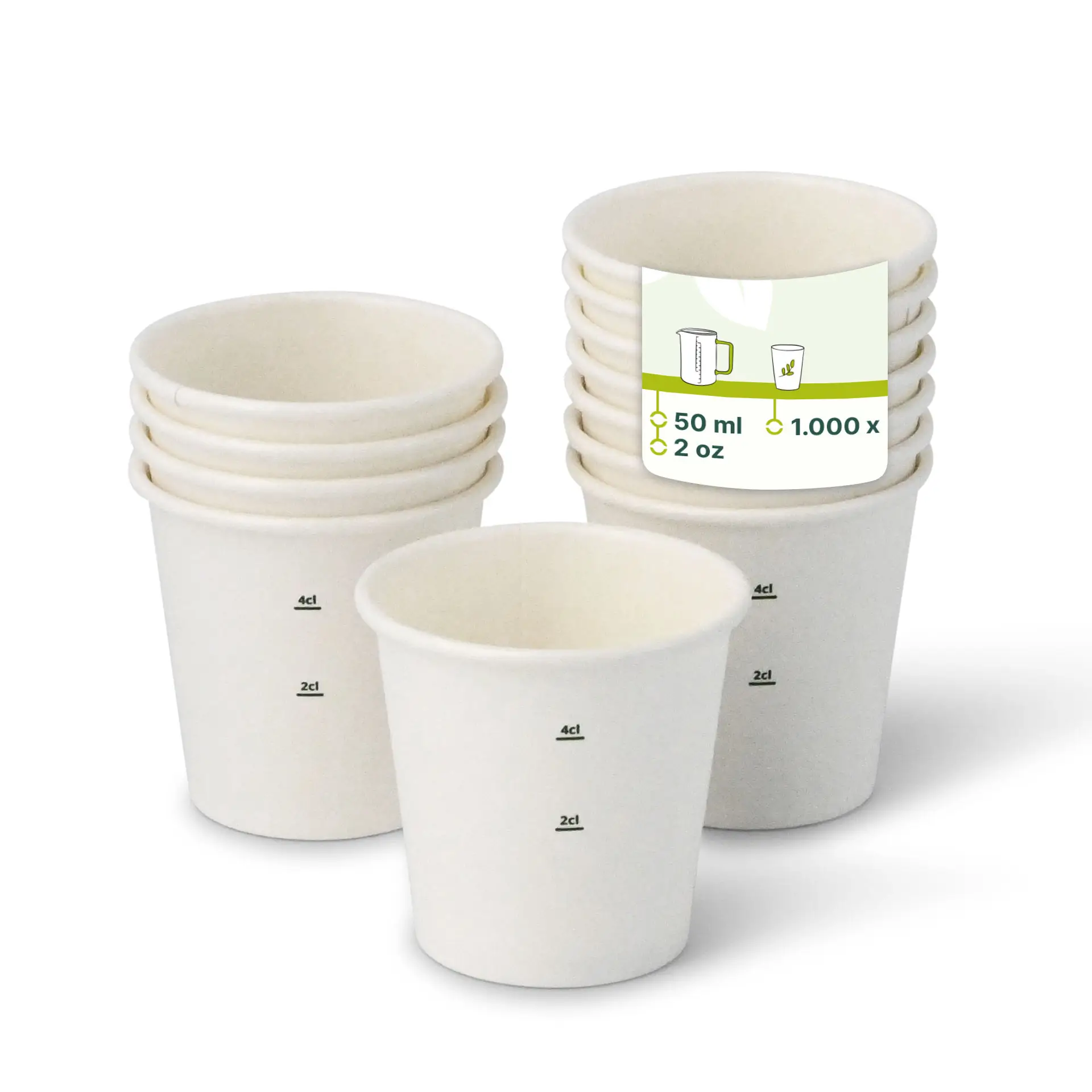Gobelets en carton 5 cl / 2 oz, Ø 50 mm, blanc dhd00005-pappbecher-50-ml-2-oz-50-mm-weiss
