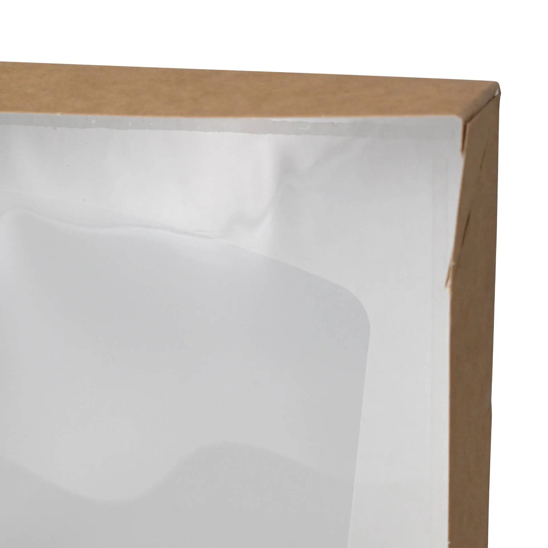 Boîtes pliantes avec fenêtre, 20 x 12 x 4 cm, 900 ml, fenêtre en cellulose, extérieur brun, intérieur blanc