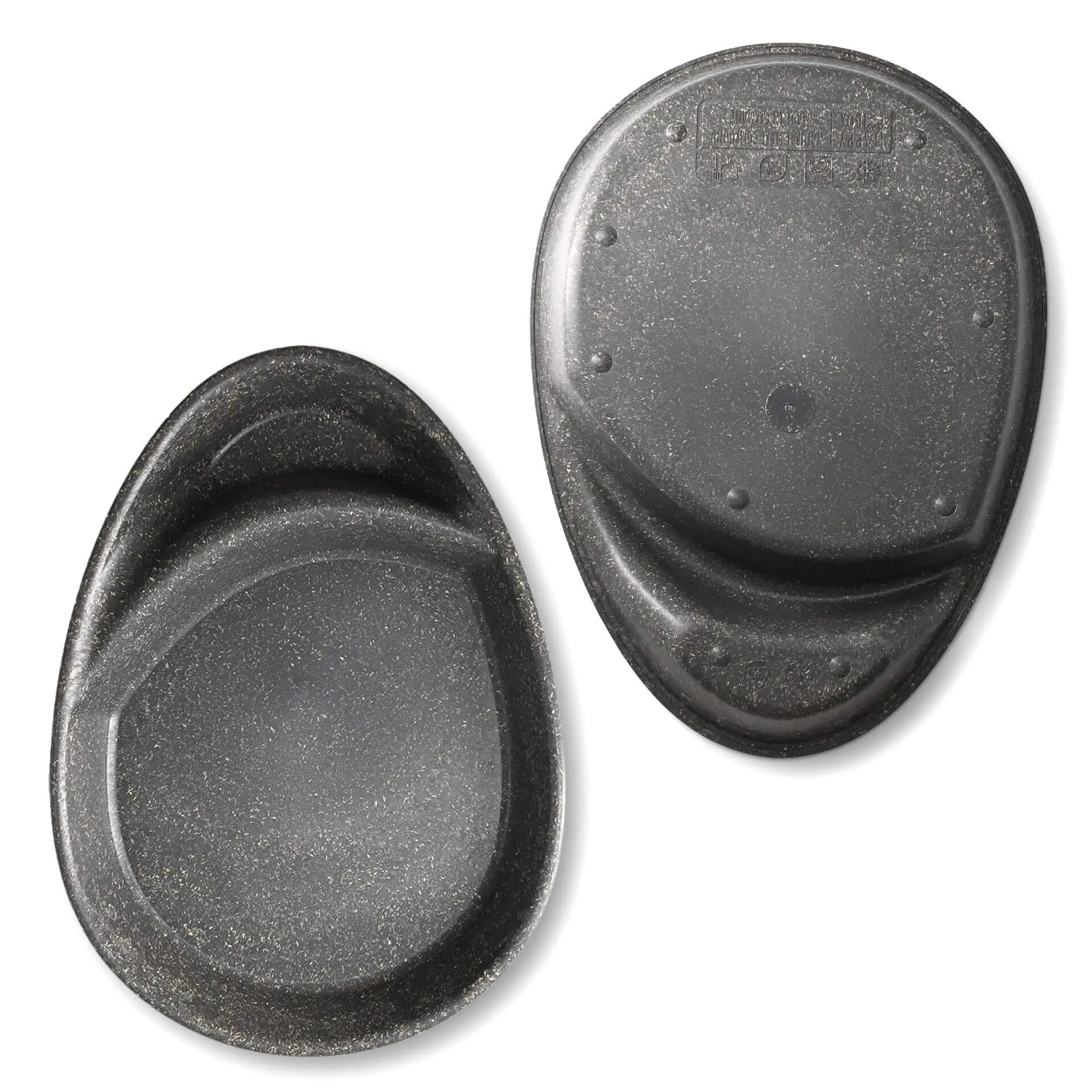 Assiette repas réutilisable « merways Plate » poivre / gris 27,5 x 20 x 3,5 cm, 2 compartiments, ovale dfc008581-mehrweg-menueteller-merways-plate-275-x-20-x-35-cm-2-kammern-tropfenfoermig-pfeffer-grau-2