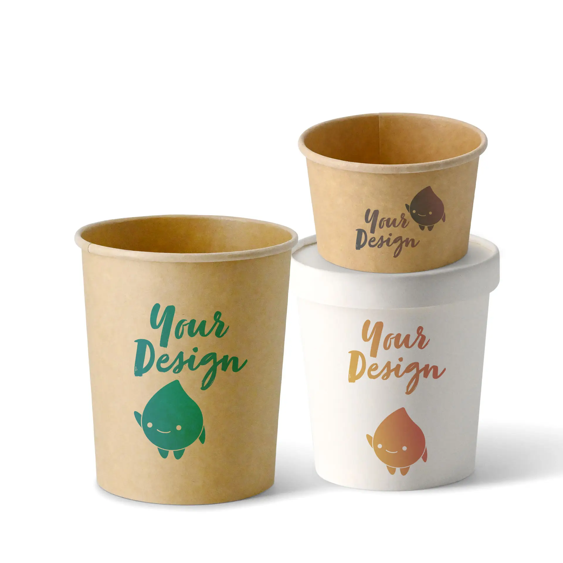 Pot à soupe personnalisé, blanc, 600 ml, Ø 115 mm, revêtement PLA