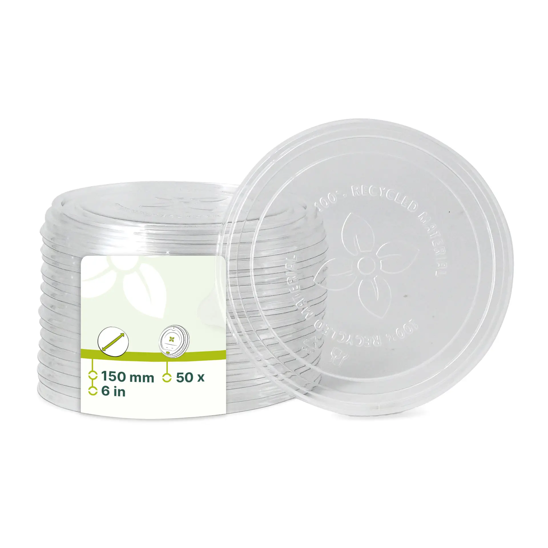 Couvercle transparent en rPET, Ø 150 mm