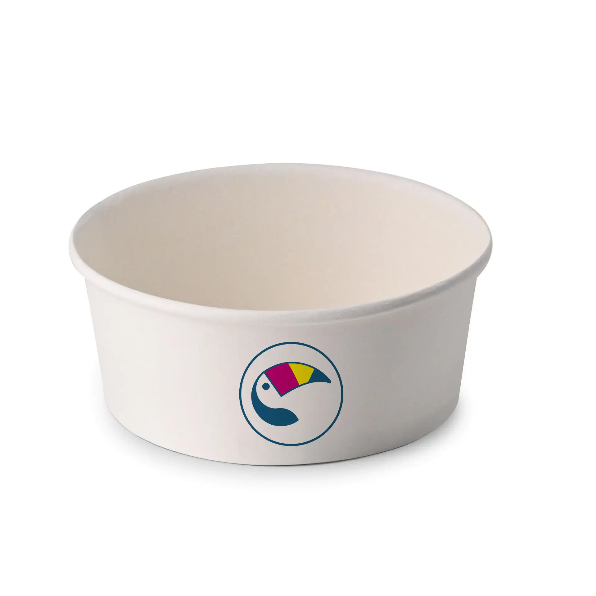 Bols à salade personnalisés / Bowls personnalisés, 650 ml, Ø 150 mm, blanc, avec revêtement PLA