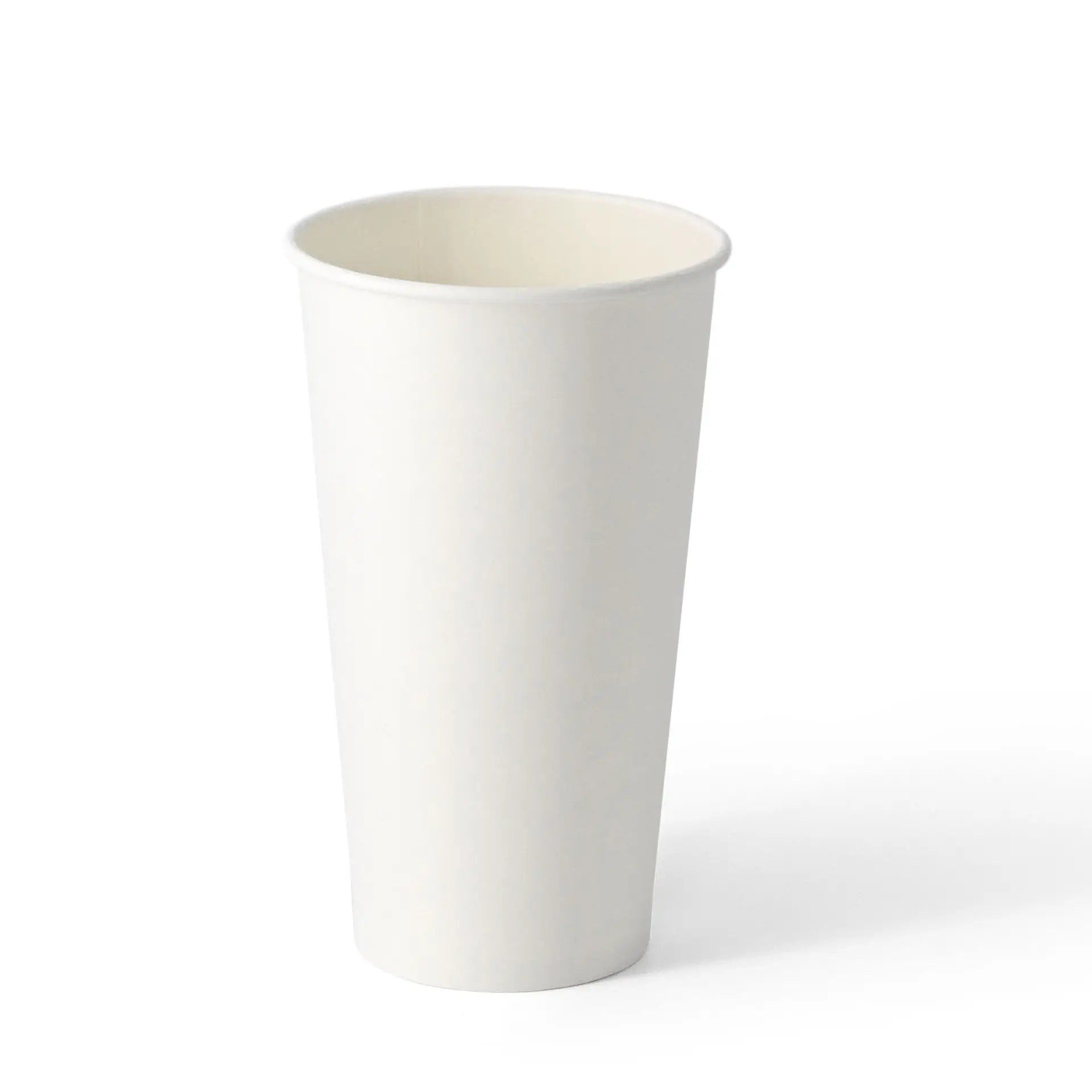Gobelet en papier blanc à paroi simple, 500 ml, revêtu de PLA, adapté aux boissons chaudes et froides.
