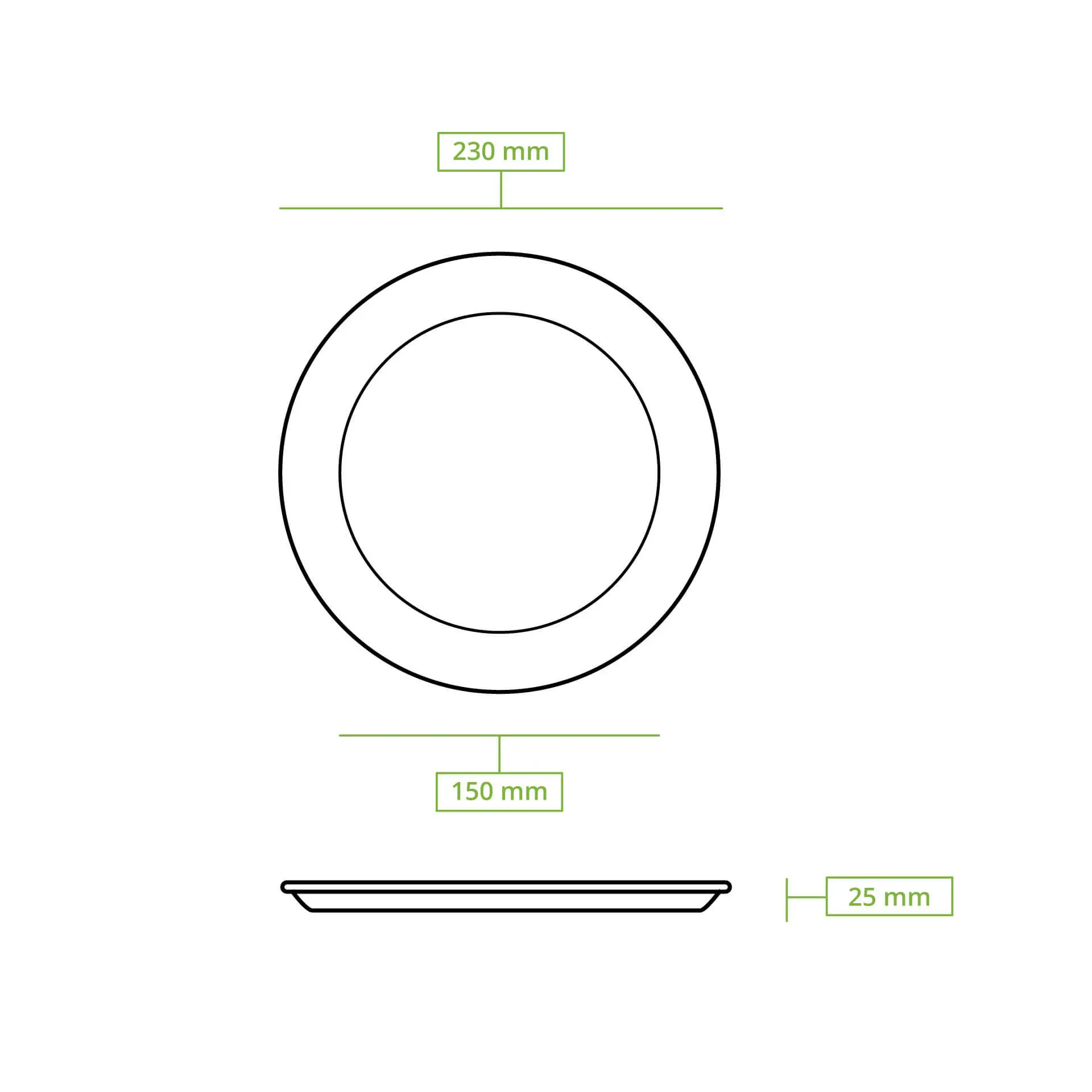 Assiette en carton Ø 23 cm, brun, ronde Assiette en carton Ø 23 cm, brun, ronde
