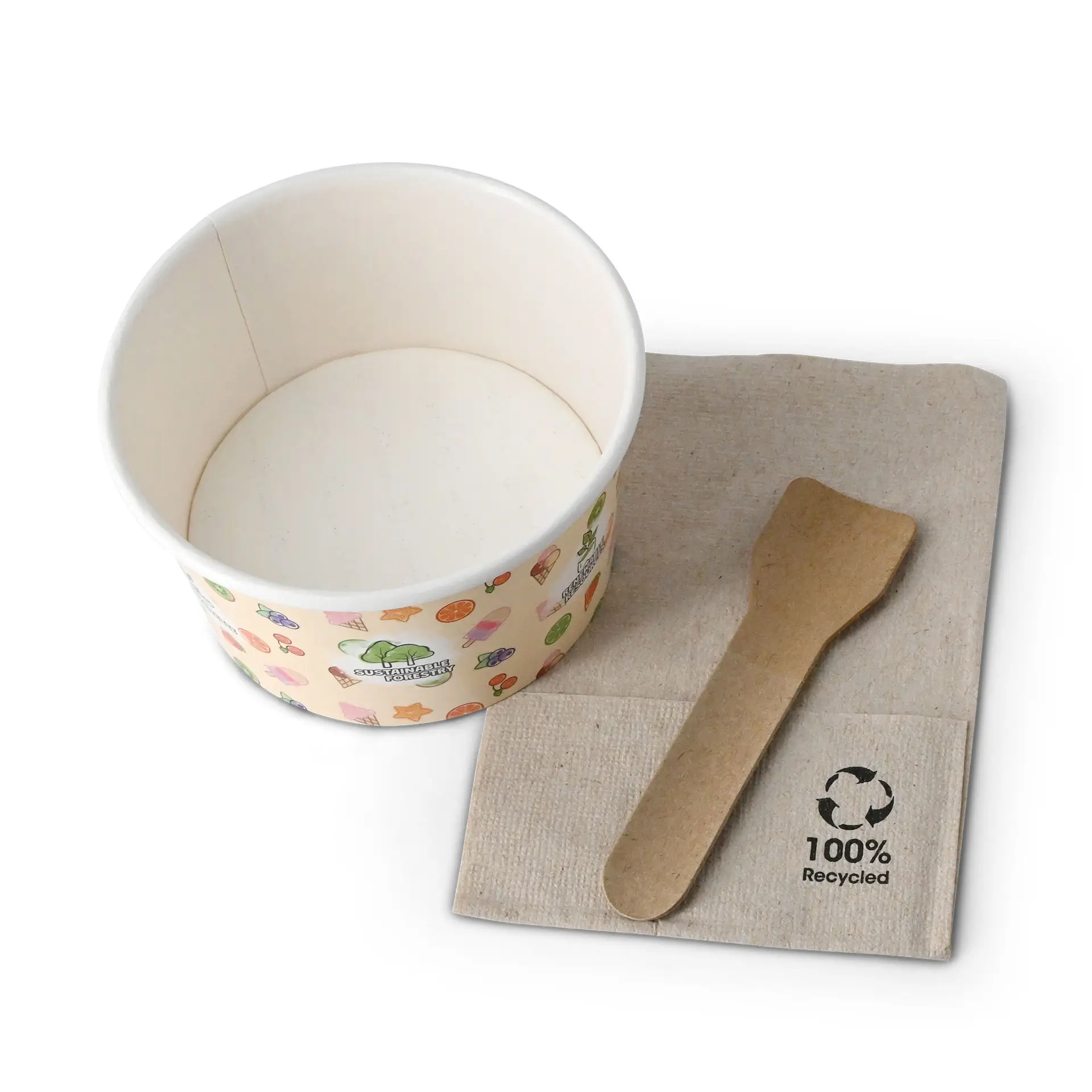 Pots à glace en carton 150 ml / 6 oz, jaune