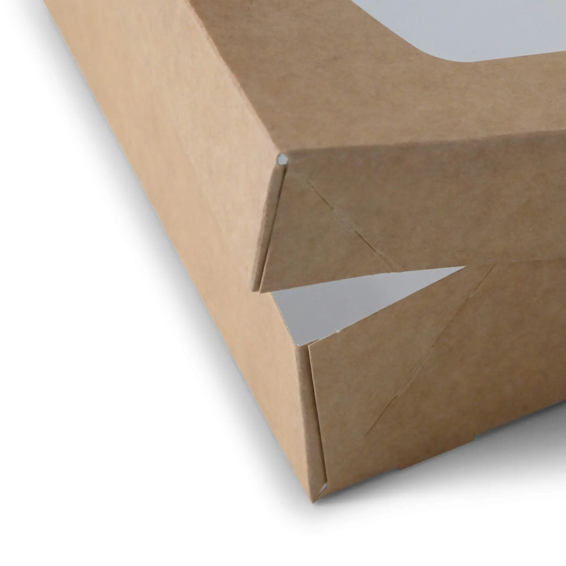Boîtes pliantes avec fenêtre, 20 x 12 x 4 cm, 900 ml, fenêtre en cellulose, extérieur brun, intérieur blanc