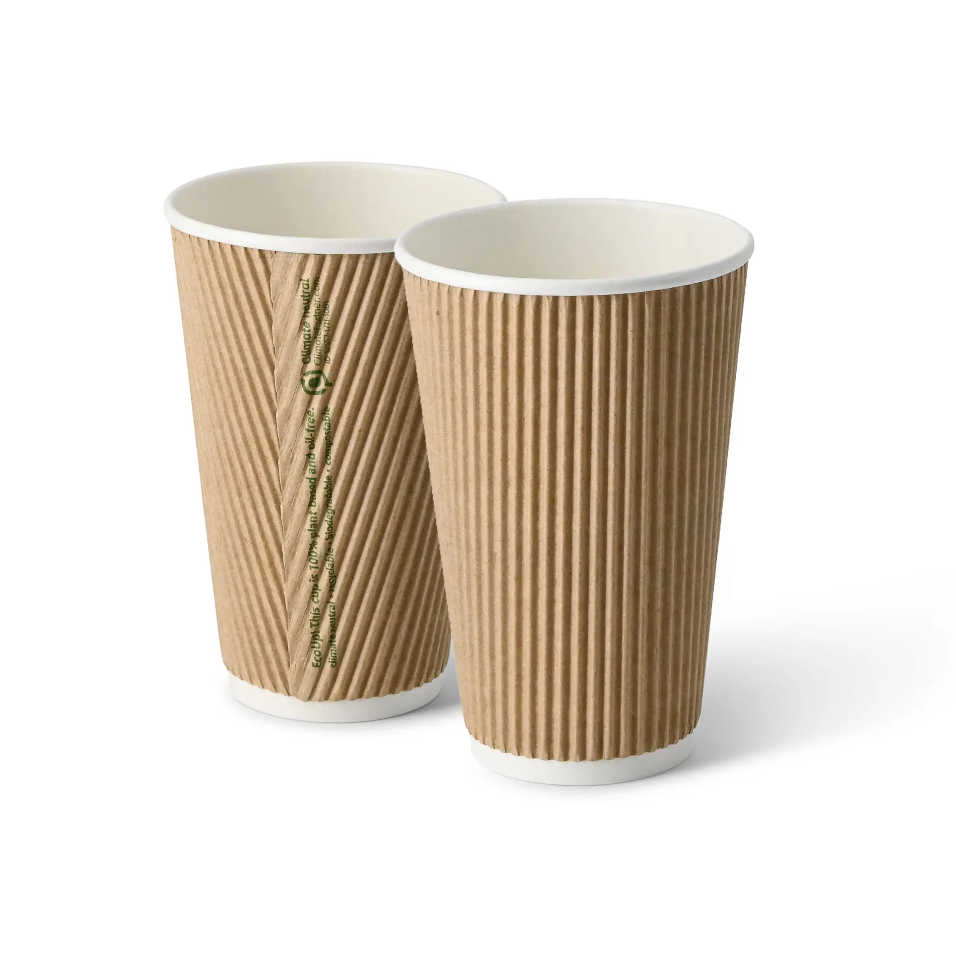 Gobelet en carton ondulé 40 cl / 16 oz, Ø 90 mm, brun