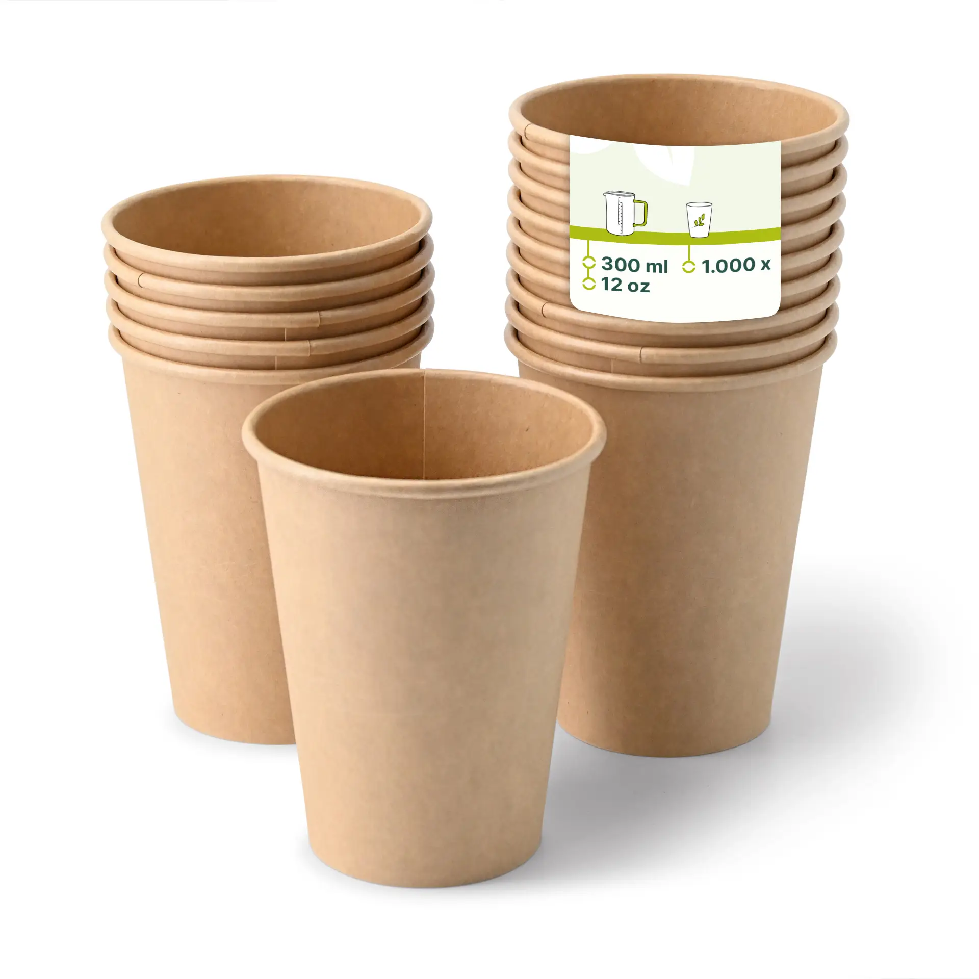 Gobelet en carton brun, 30 cl / 12 oz, Ø 90 mm dhd04514-pappbecher-300-ml-12-oz-90-mm-braun