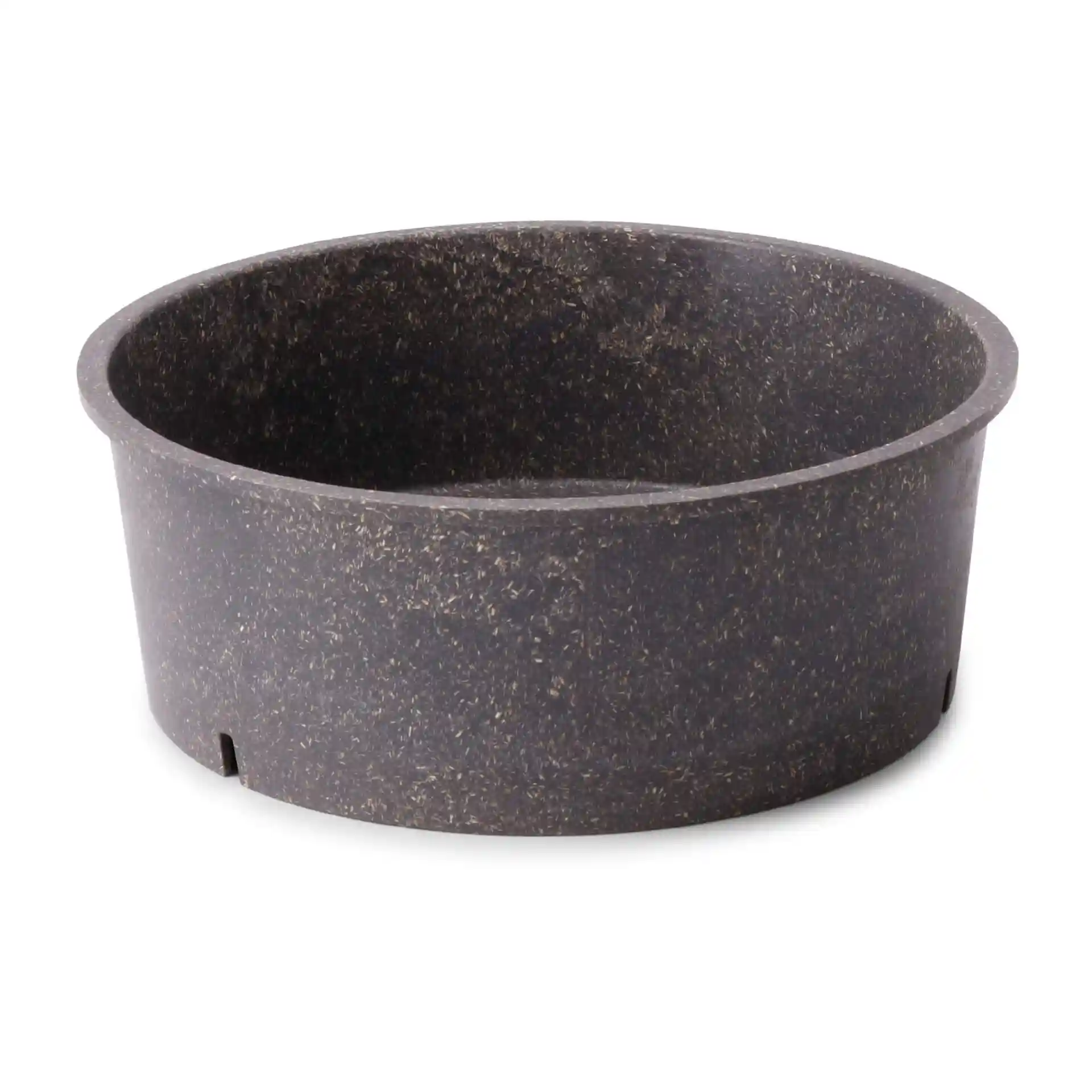 Bol rond gris réutilisable en composé bio, capacité de 1 000 ml, diamètre de 185 mm.