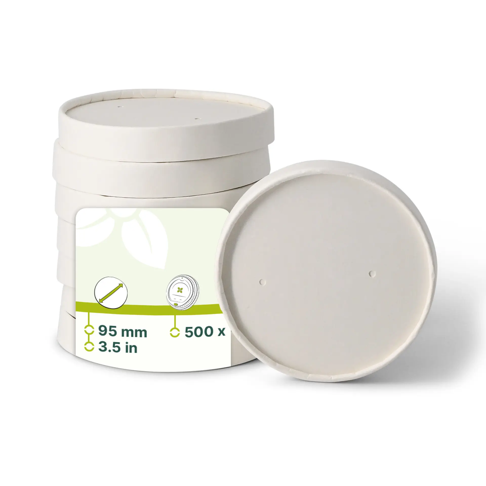 Couvercle en carton avec membrane (revêtu de PE) Ø 90 mm, blanc (pour gobelets à soupe) Couvercle en carton avec membrane (revêtu de PE) Ø 90 mm, blanc (pour gobelets à soupe)