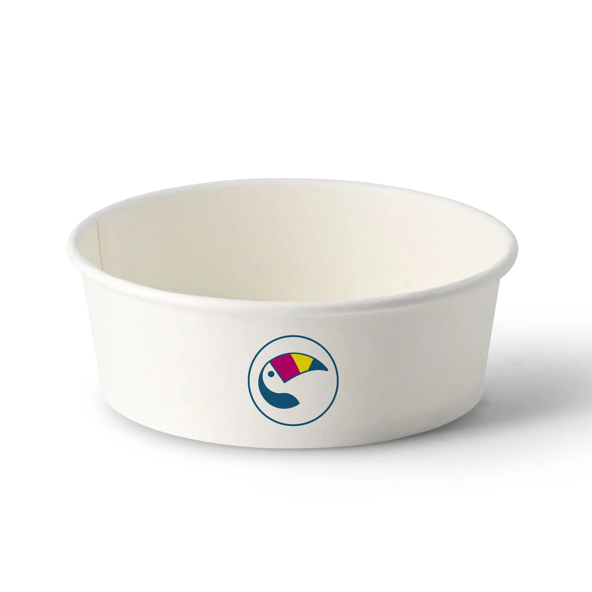 Bols à salade personnalisés / Bowls personnalisés, 400 ml, Ø 150 mm, blanc, avec revêtement PLA