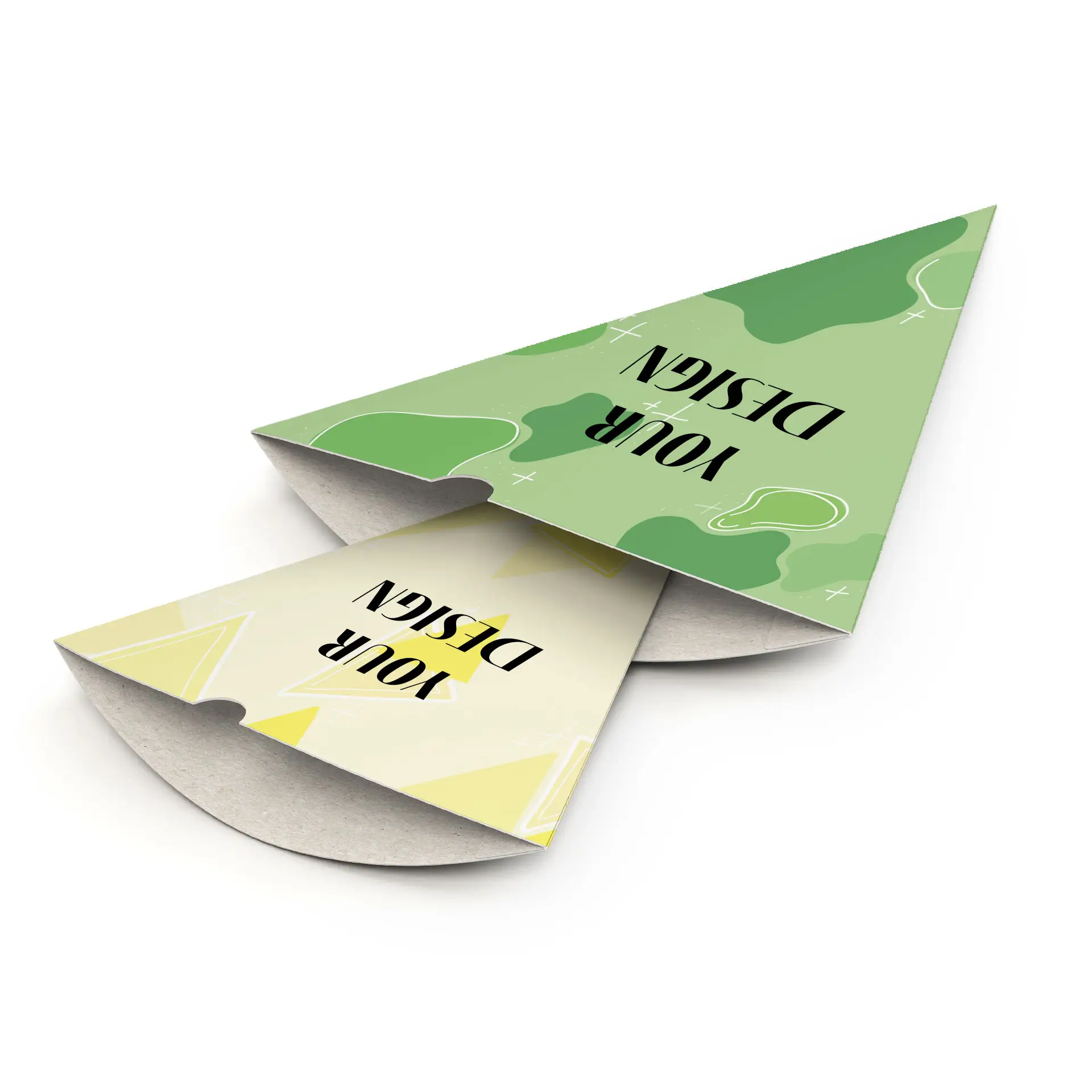 Pommestüte / Spitztüte bedruckt , 22 x 16,5 cm, weiß