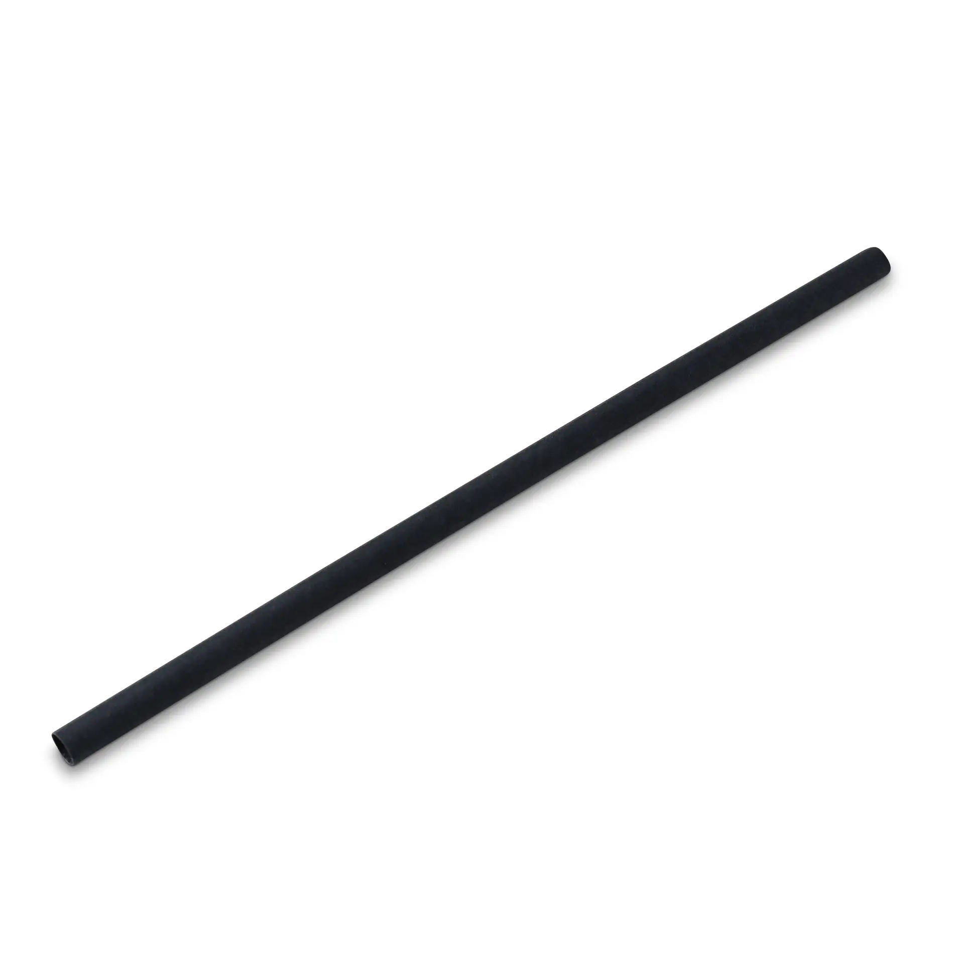 Paille Jumbo en papier 23 cm, Ø 8 mm, noir, roulé verticalement