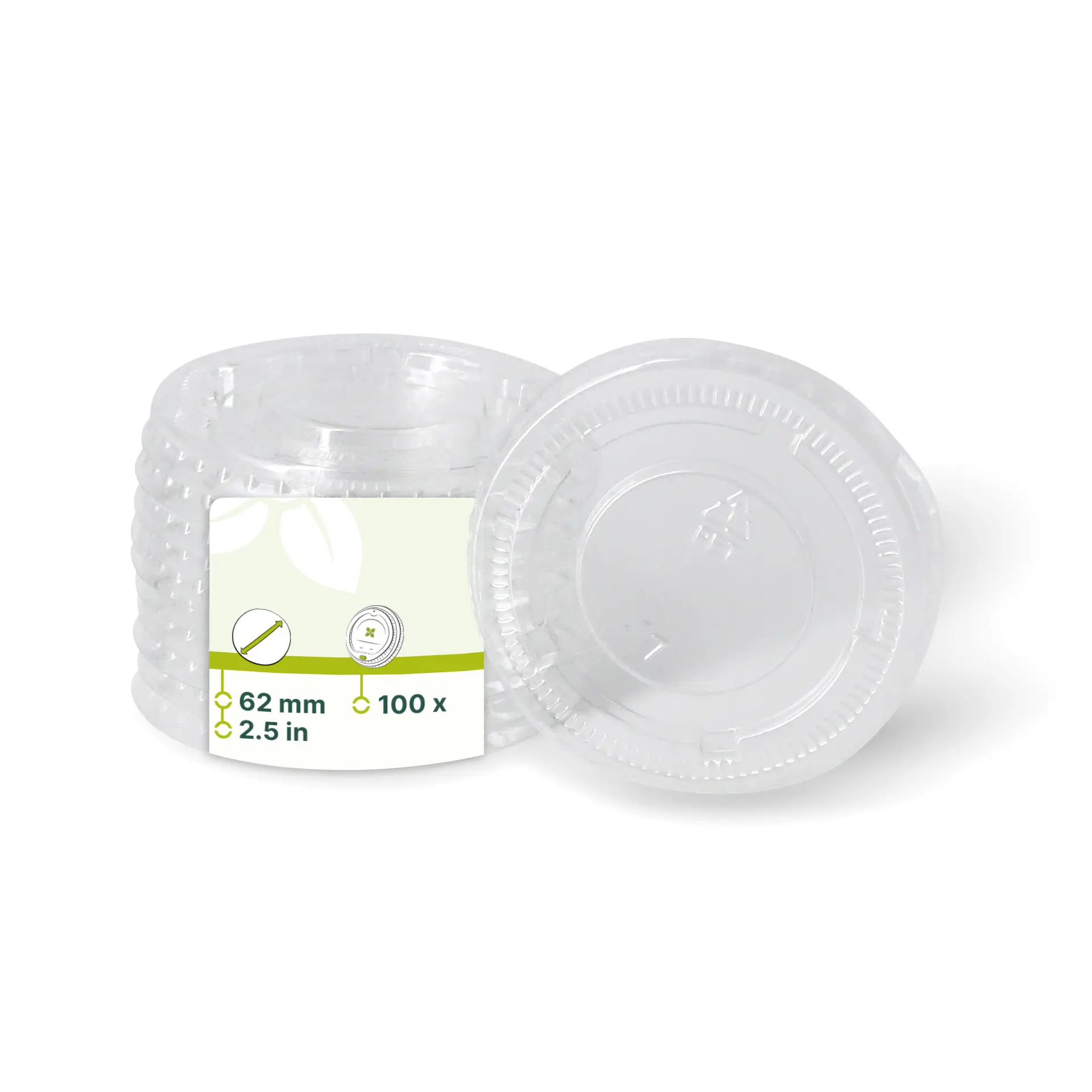 Couvercles en PET Ø 62 mm, transparent, rond Couvercles en PET Ø 62 mm, transparent, rond