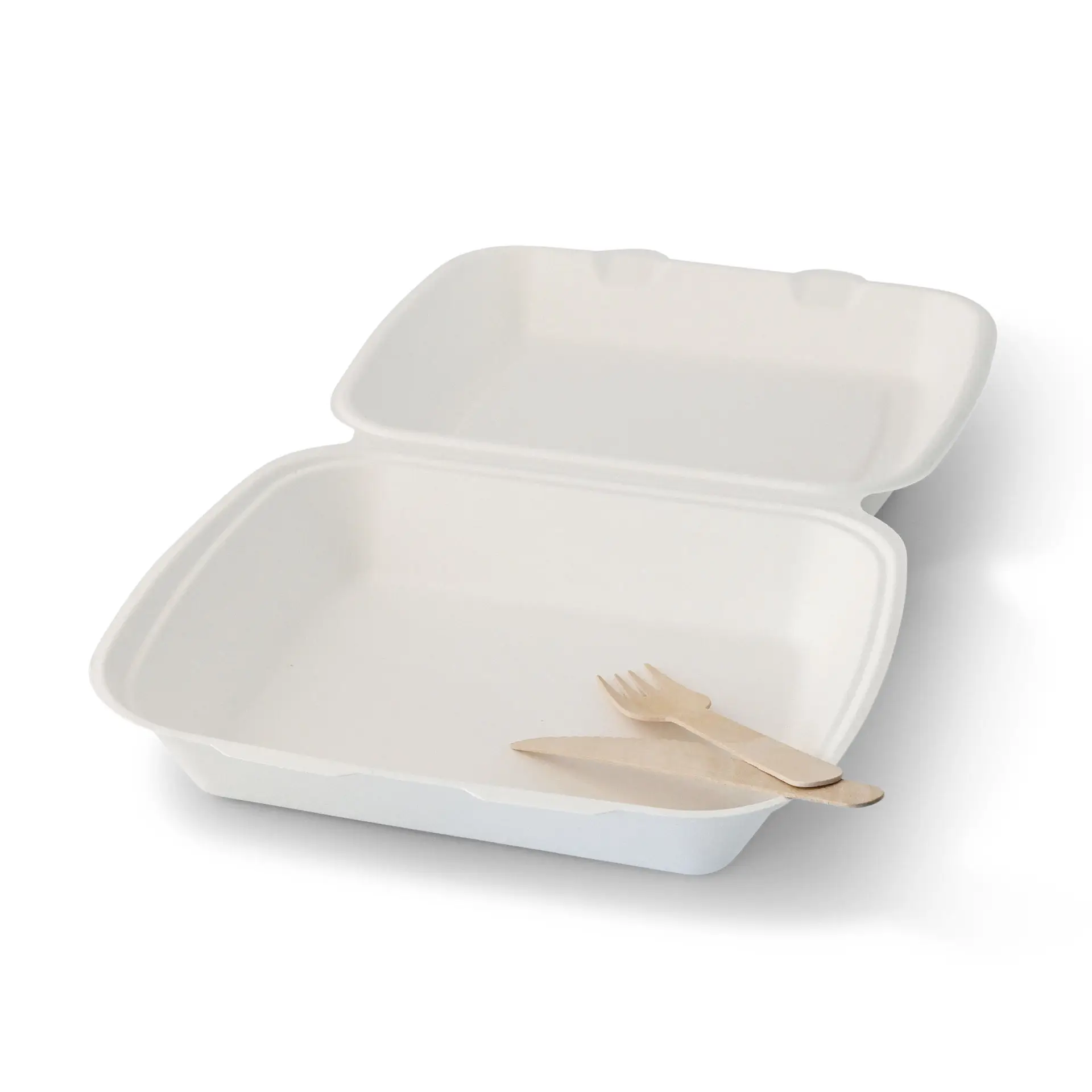 Emballage alimentaire en canne à sucre, 25 x 20 x 7,5 cm, rectangulaire Emballage alimentaire en canne à sucre, 25 x 20 x 7,5 cm, rectangulaire