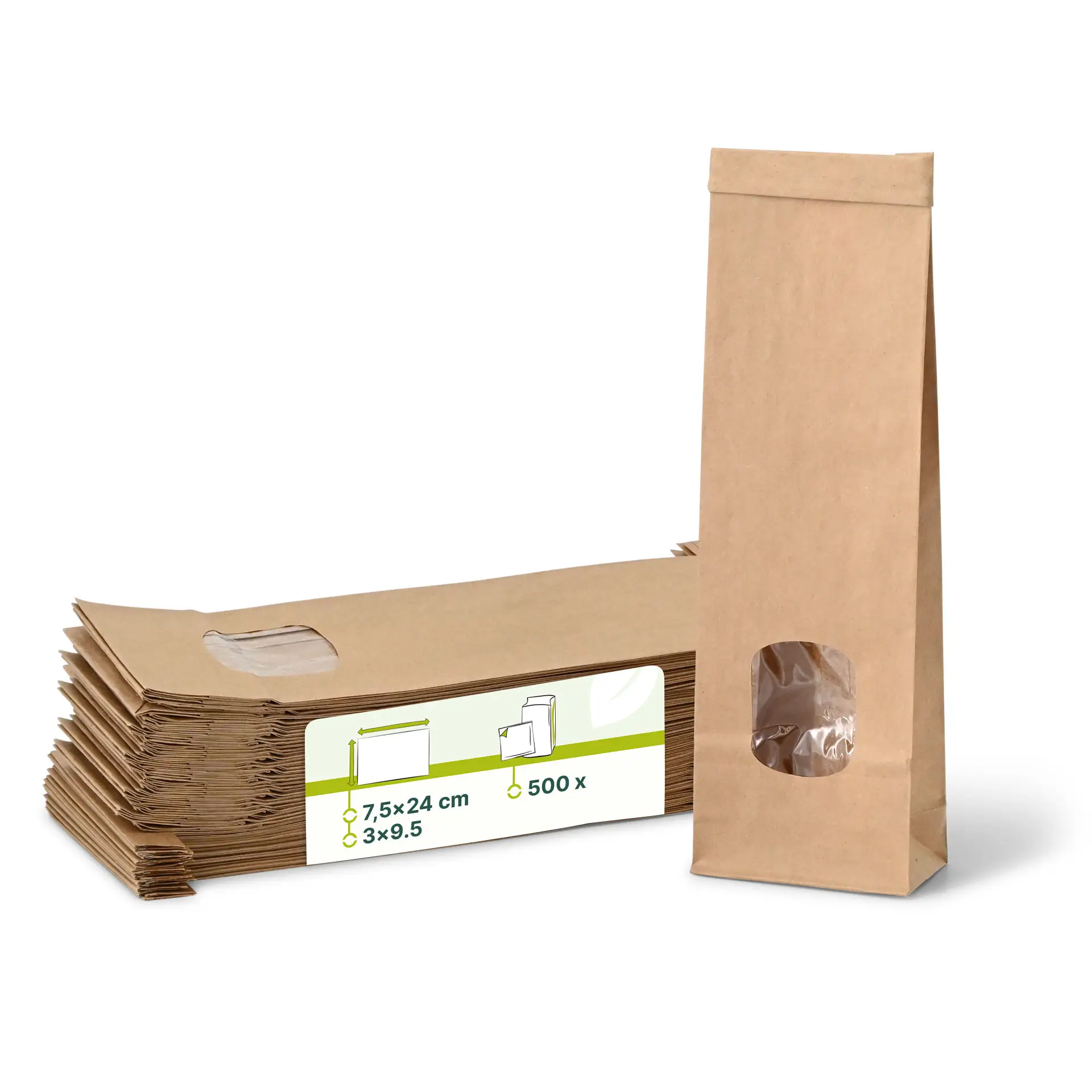 Sac SOS kraft brun XS, fenêtre PP et fermeture, 7,5 x 4,5 x 24 cm Sac SOS kraft brun XS, fenêtre PP et fermeture, 7,5 x 4,5 x 24 cm