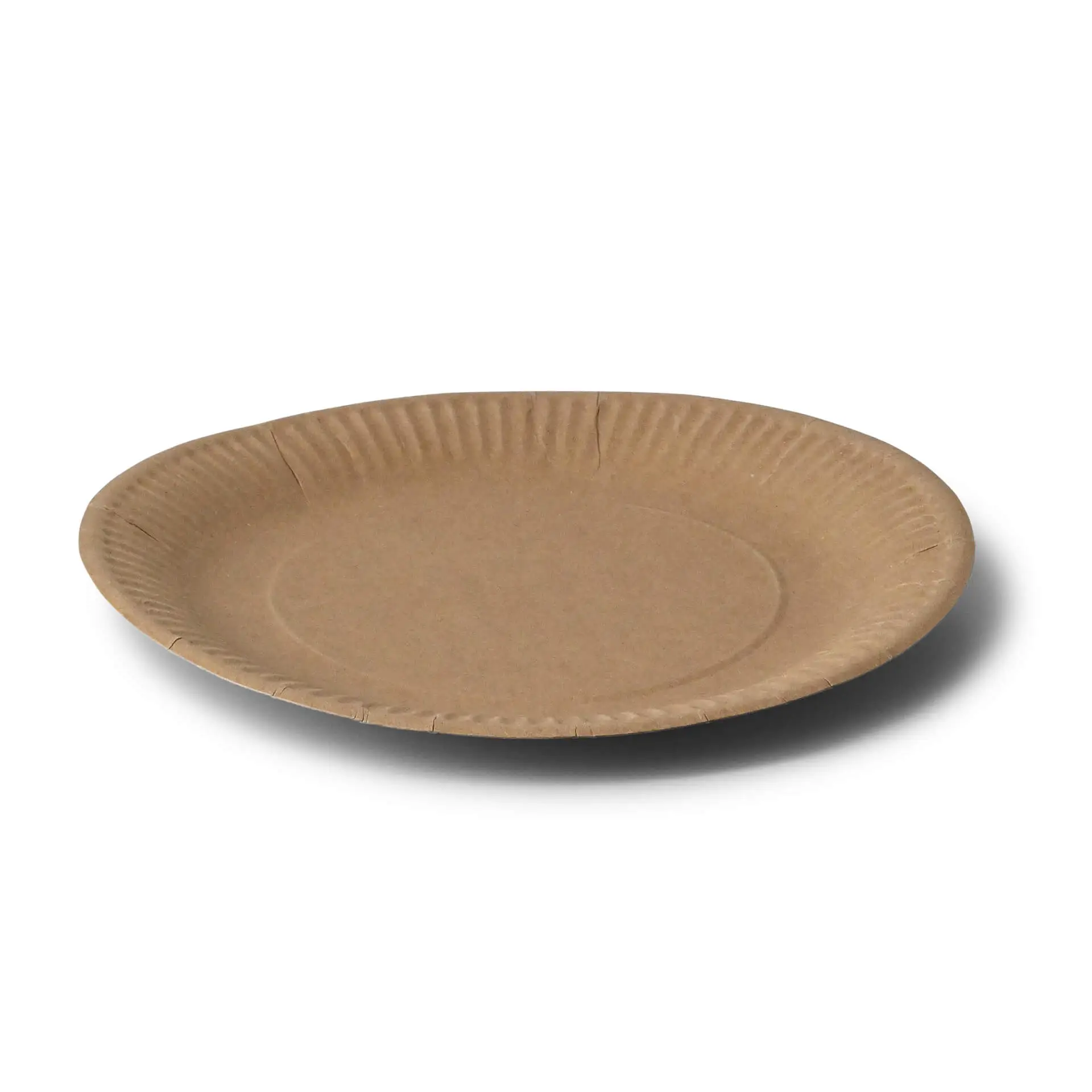Assiette en carton Ø 23 cm, brun, ronde Assiette en carton Ø 23 cm, brun, ronde