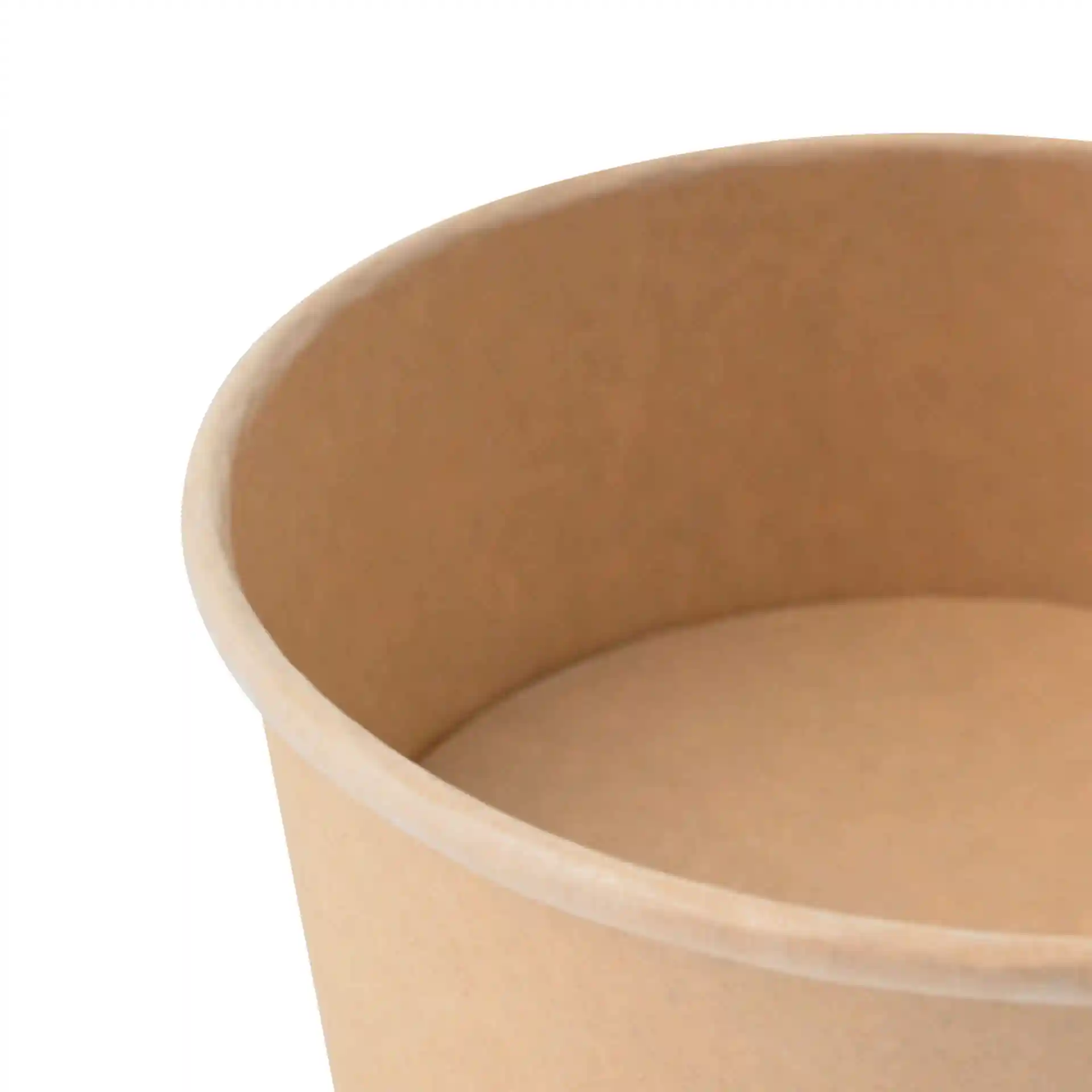 Bol en papier rond marron de 150 mm de diamètre et 60 mm de hauteur, avec un revêtement écologique.